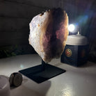 Amethyst Cluster on a Metal Base, 3.2 lbs & 6.3" Tall #5491-0168 - Brazil GemsBrazil GemsAmethyst Cluster on a Metal Base, 3.2 lbs & 6.3" Tall #5491-0168Clusters on Fixed Bases5491-0168