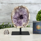 Amethyst Cluster on a Metal Base, 3.2 lbs & 6.3" Tall #5491-0168 - Brazil GemsBrazil GemsAmethyst Cluster on a Metal Base, 3.2 lbs & 6.3" Tall #5491-0168Clusters on Fixed Bases5491-0168