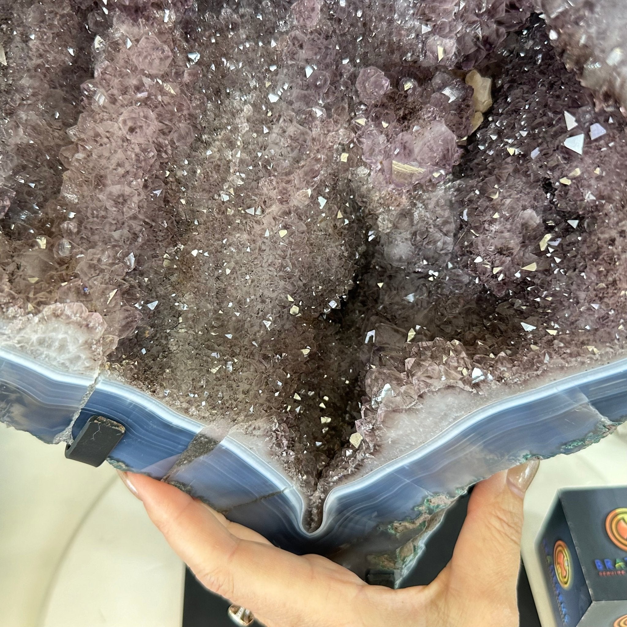 Amethyst Cluster on a Metal Base, 32.4 lbs & 18" Tall #5491 - 0104 - Brazil GemsBrazil GemsAmethyst Cluster on a Metal Base, 32.4 lbs & 18" Tall #5491 - 0104Clusters on Fixed Bases5491 - 0104