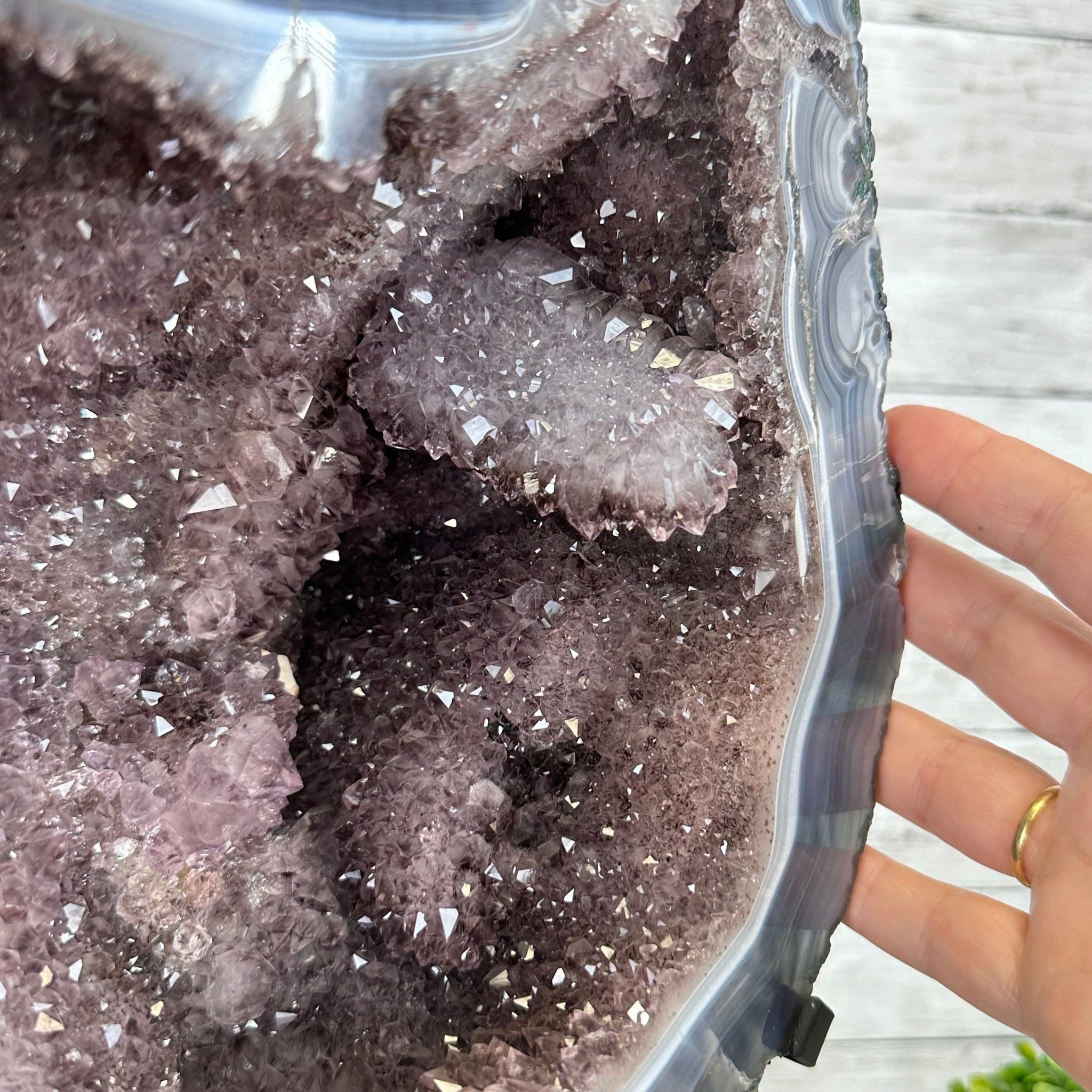 Amethyst Cluster on a Metal Base, 32.4 lbs & 18" Tall #5491 - 0104 - Brazil GemsBrazil GemsAmethyst Cluster on a Metal Base, 32.4 lbs & 18" Tall #5491 - 0104Clusters on Fixed Bases5491 - 0104