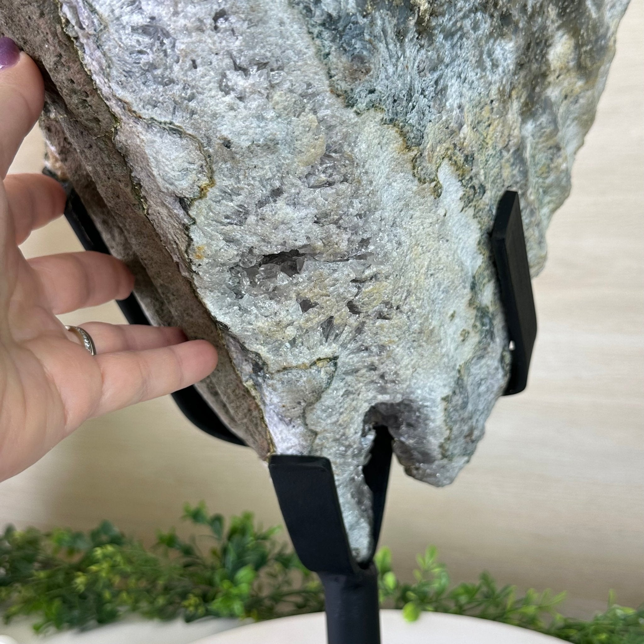 Amethyst Cluster on a Metal Base, 54.1 lbs & 22" Tall, #5491 - 0187 - Brazil GemsBrazil GemsAmethyst Cluster on a Metal Base, 54.1 lbs & 22" Tall, #5491 - 0187Clusters on Fixed Bases5491 - 0187