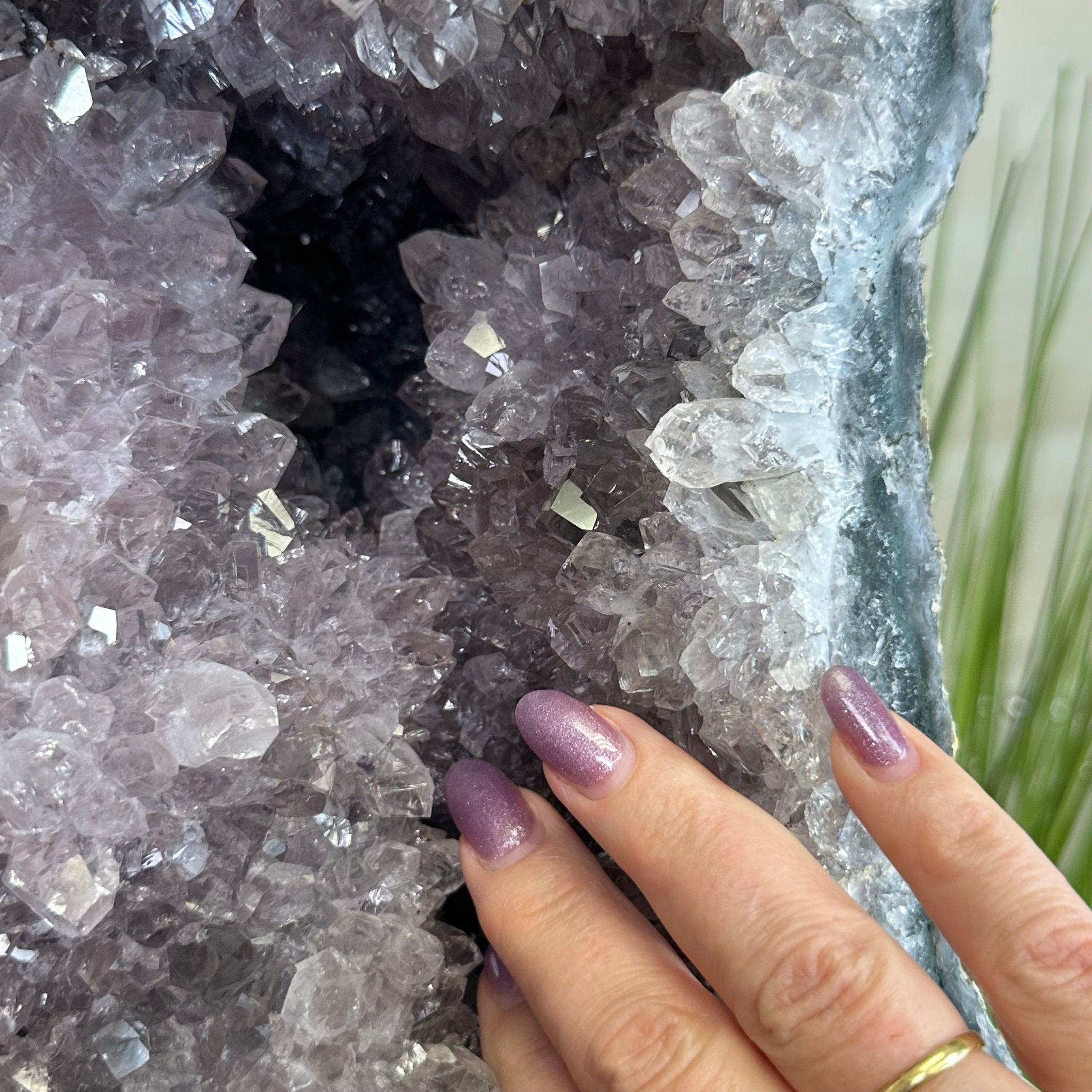 Amethyst Cluster on a Metal Base, 54.1 lbs & 22" Tall, #5491 - 0187 - Brazil GemsBrazil GemsAmethyst Cluster on a Metal Base, 54.1 lbs & 22" Tall, #5491 - 0187Clusters on Fixed Bases5491 - 0187