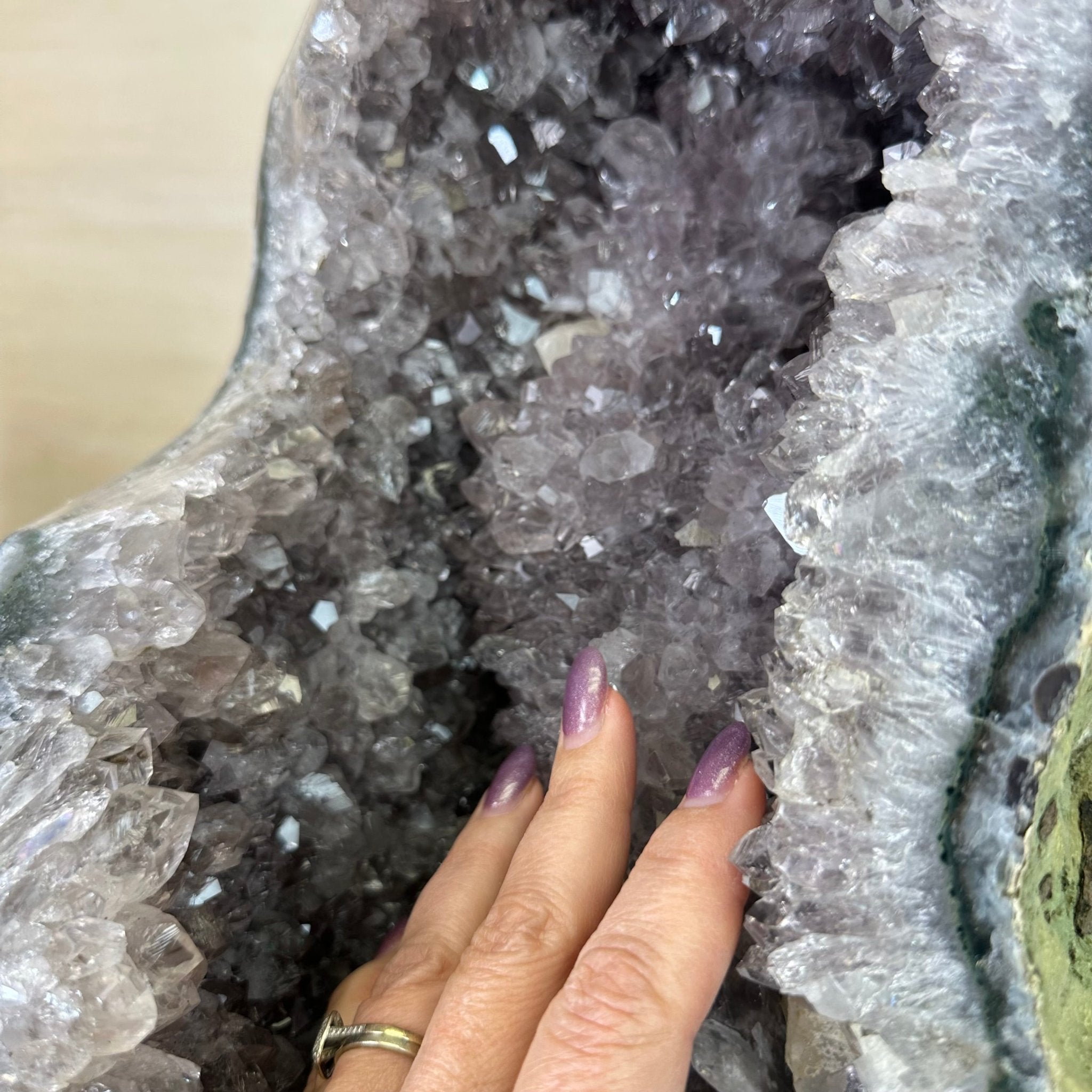 Amethyst Cluster on a Metal Base, 54.1 lbs & 22" Tall, #5491 - 0187 - Brazil GemsBrazil GemsAmethyst Cluster on a Metal Base, 54.1 lbs & 22" Tall, #5491 - 0187Clusters on Fixed Bases5491 - 0187