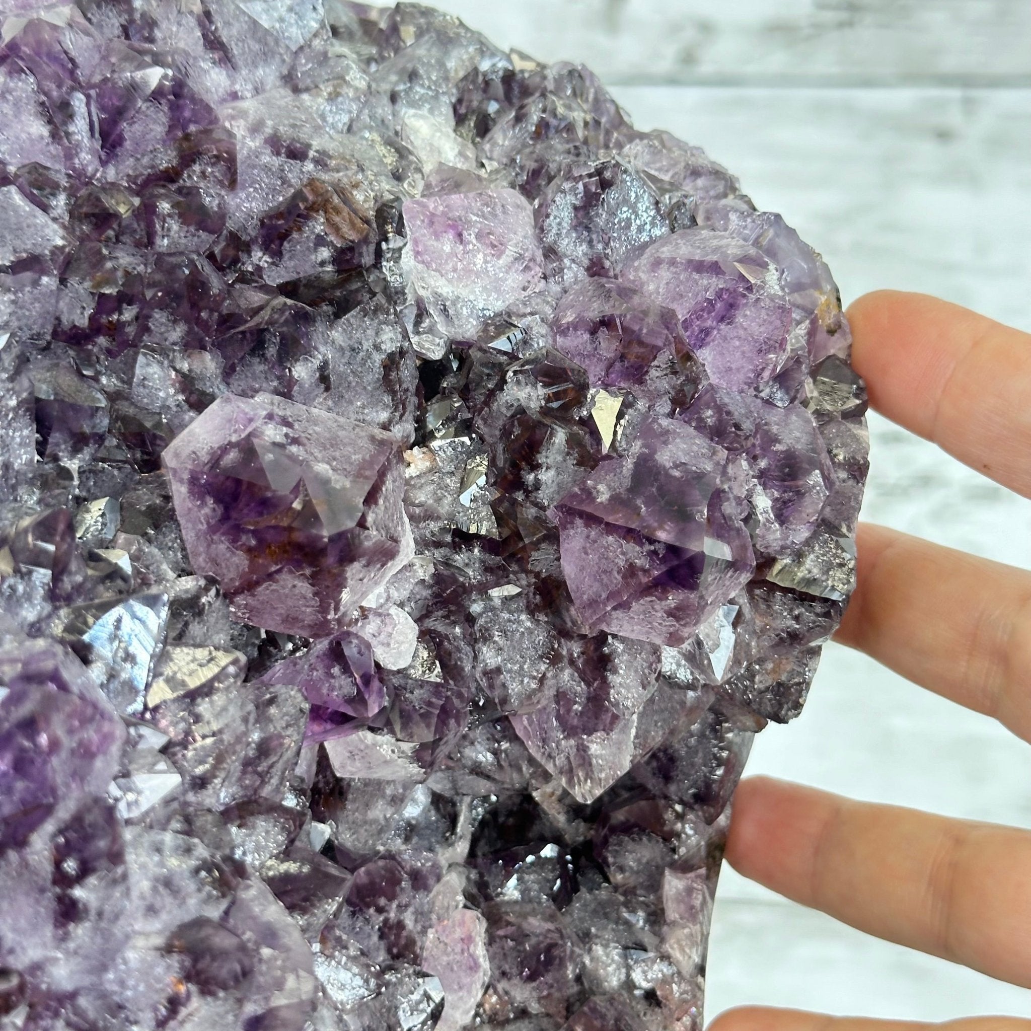 Amethyst Cluster on a Metal Base, 54.2 lbs & 16.8" Tall, #5491 - 0109 - Brazil GemsBrazil GemsAmethyst Cluster on a Metal Base, 54.2 lbs & 16.8" Tall, #5491 - 0109Clusters on Fixed Bases5491 - 0109