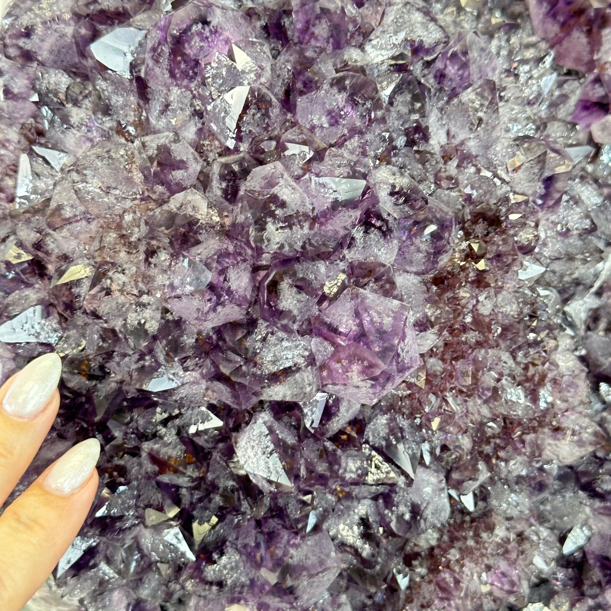 Amethyst Cluster on a Metal Base, 54.2 lbs & 16.8" Tall, #5491 - 0109 - Brazil GemsBrazil GemsAmethyst Cluster on a Metal Base, 54.2 lbs & 16.8" Tall, #5491 - 0109Clusters on Fixed Bases5491 - 0109