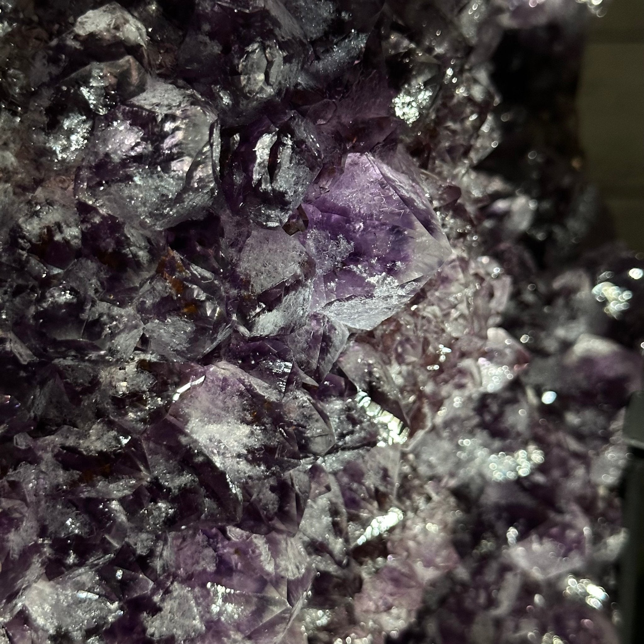 Amethyst Cluster on a Metal Base, 54.2 lbs & 16.8" Tall, #5491 - 0109 - Brazil GemsBrazil GemsAmethyst Cluster on a Metal Base, 54.2 lbs & 16.8" Tall, #5491 - 0109Clusters on Fixed Bases5491 - 0109