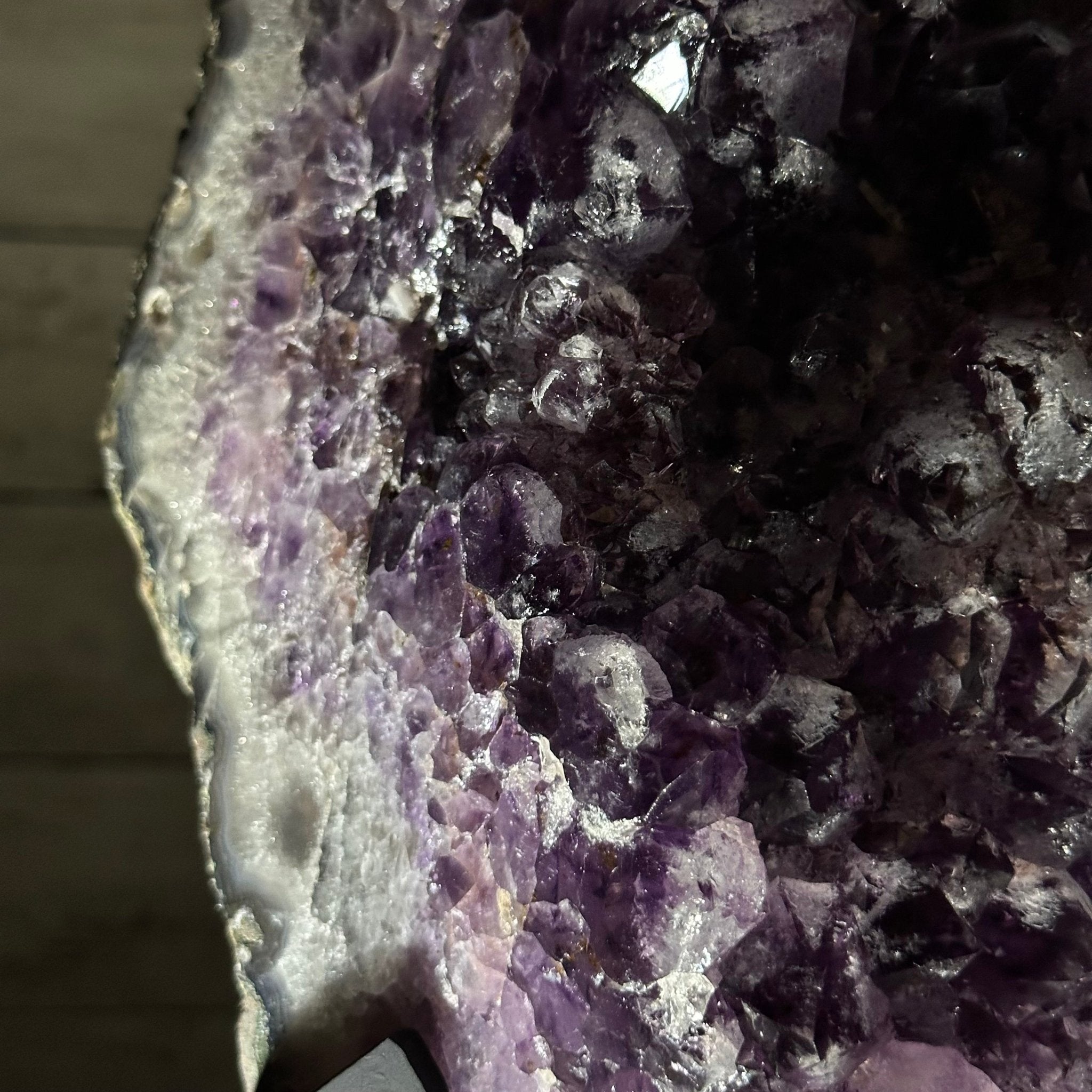 Amethyst Cluster on a Metal Base, 54.2 lbs & 16.8" Tall, #5491 - 0109 - Brazil GemsBrazil GemsAmethyst Cluster on a Metal Base, 54.2 lbs & 16.8" Tall, #5491 - 0109Clusters on Fixed Bases5491 - 0109