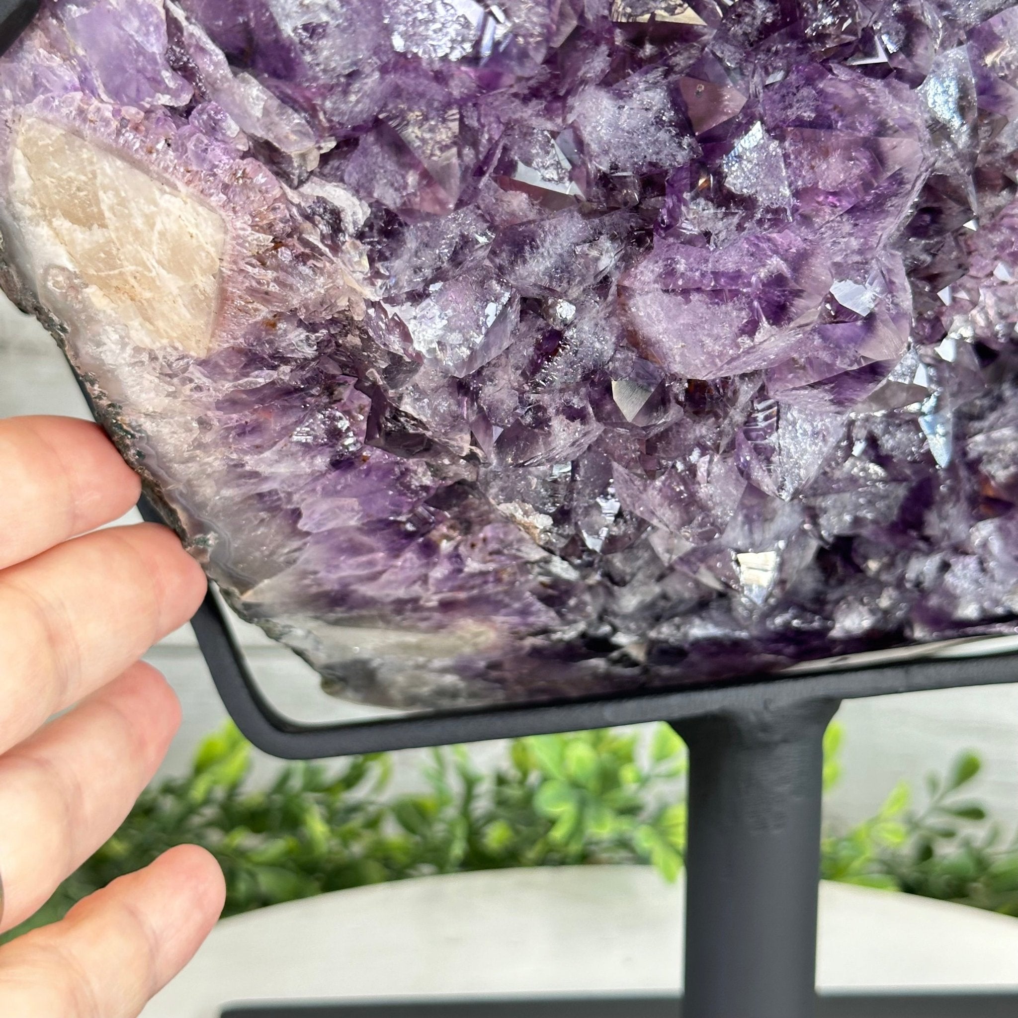 Amethyst Cluster on a Metal Base, 54.2 lbs & 16.8" Tall, #5491 - 0109 - Brazil GemsBrazil GemsAmethyst Cluster on a Metal Base, 54.2 lbs & 16.8" Tall, #5491 - 0109Clusters on Fixed Bases5491 - 0109