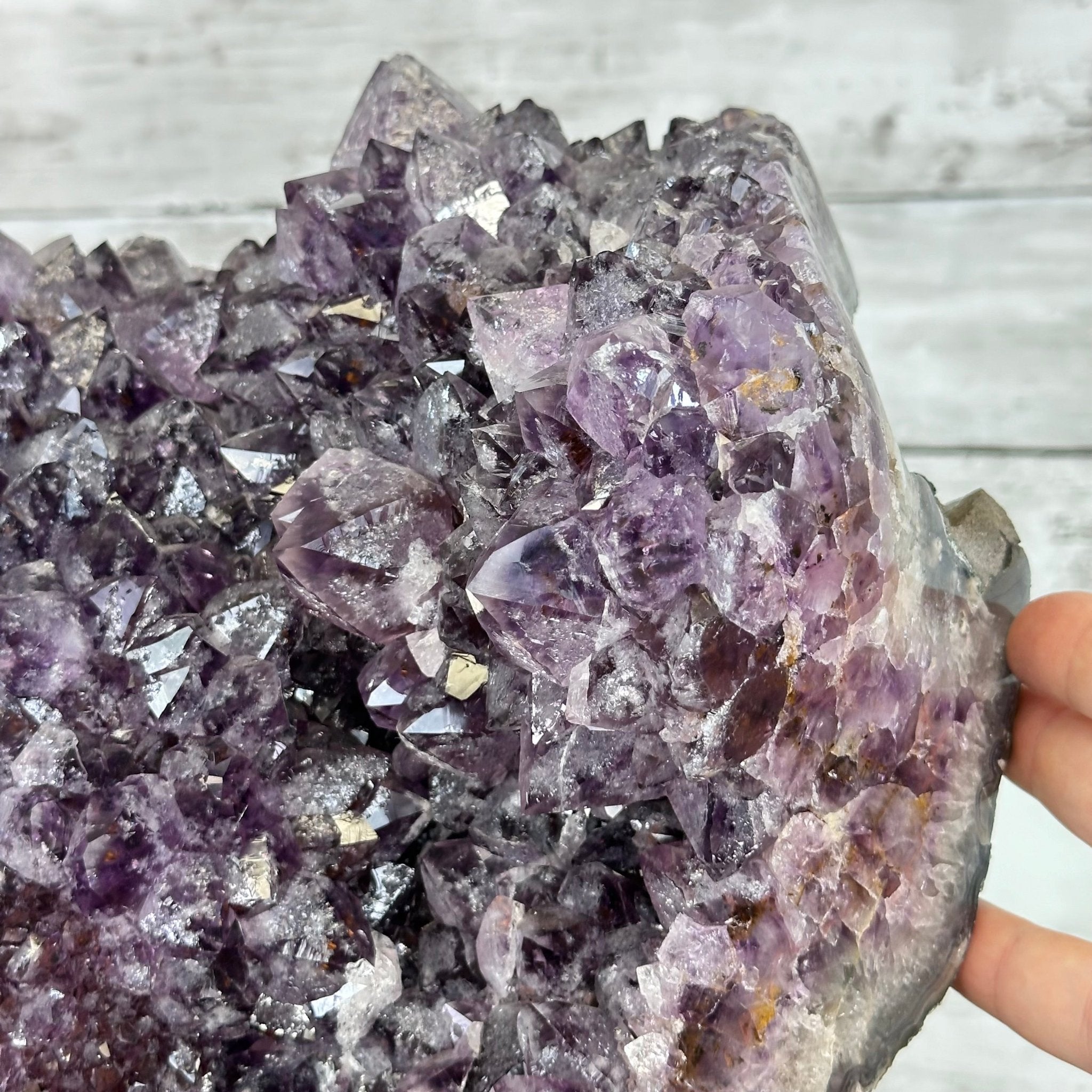 Amethyst Cluster on a Metal Base, 54.2 lbs & 16.8" Tall, #5491 - 0109 - Brazil GemsBrazil GemsAmethyst Cluster on a Metal Base, 54.2 lbs & 16.8" Tall, #5491 - 0109Clusters on Fixed Bases5491 - 0109