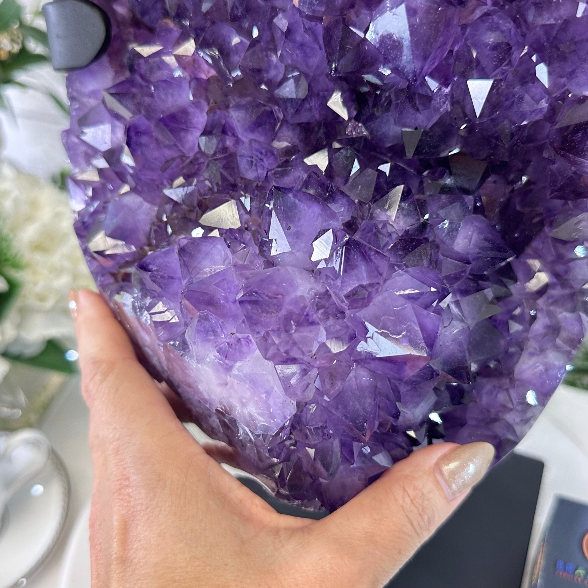 Amethyst Cluster on a Metal Base, 69.9 lbs & 23.1" Tall #5491 - 0146 - Brazil GemsBrazil GemsAmethyst Cluster on a Metal Base, 69.9 lbs & 23.1" Tall #5491 - 0146Clusters on Fixed Bases5491 - 0146