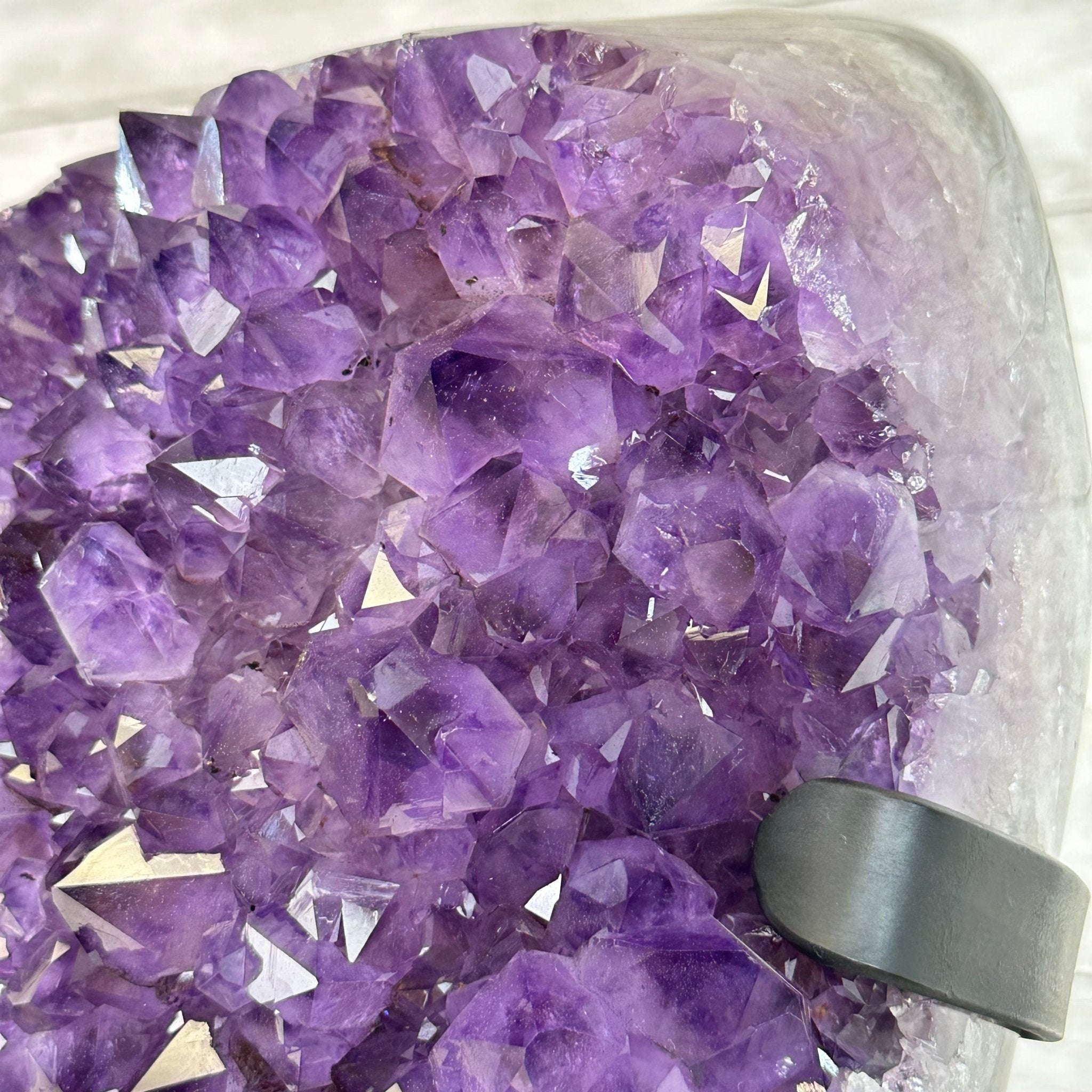 Amethyst Cluster on a Metal Base, 69.9 lbs & 23.1" Tall #5491 - 0146 - Brazil GemsBrazil GemsAmethyst Cluster on a Metal Base, 69.9 lbs & 23.1" Tall #5491 - 0146Clusters on Fixed Bases5491 - 0146