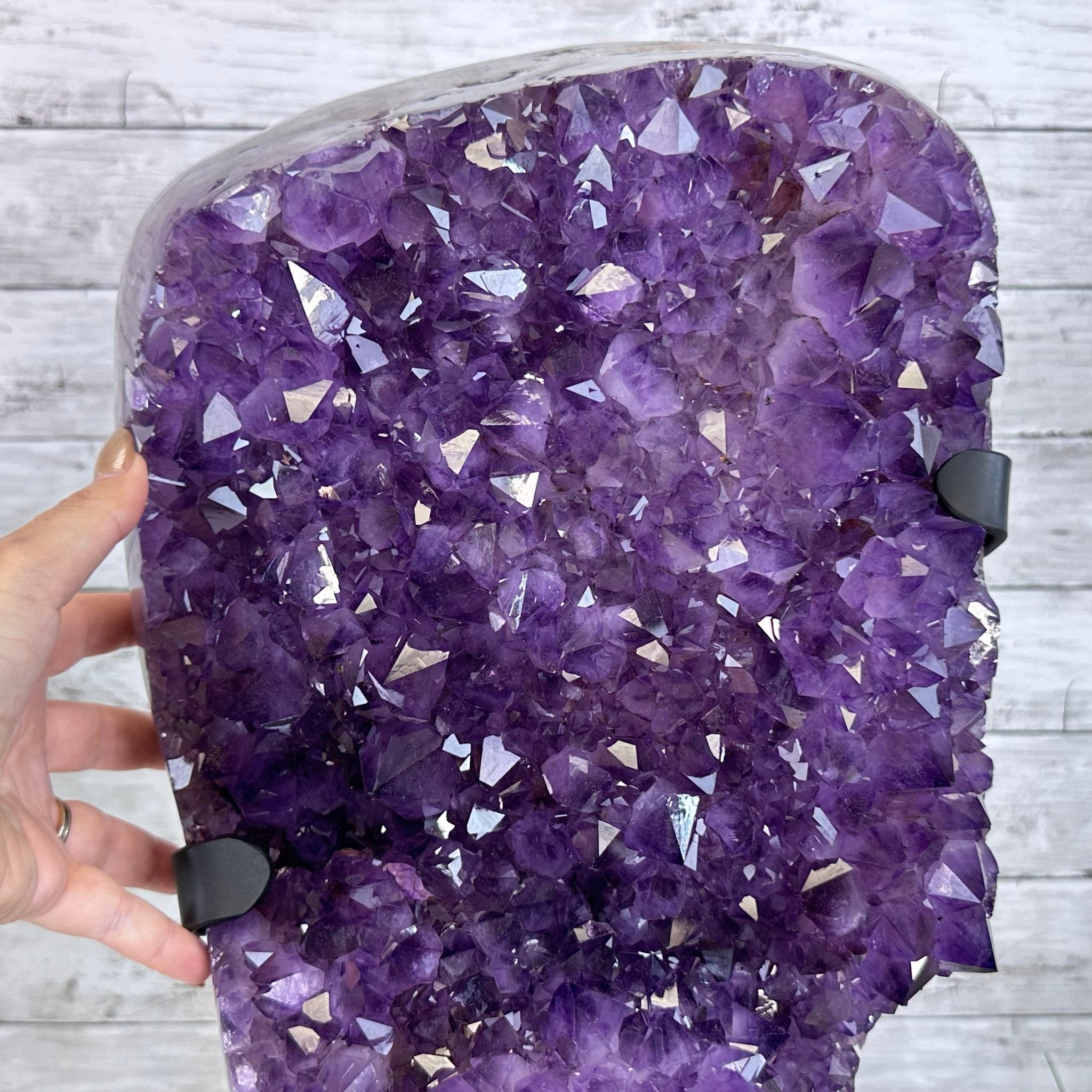 Amethyst Cluster on a Metal Base, 69.9 lbs & 23.1" Tall #5491 - 0146 - Brazil GemsBrazil GemsAmethyst Cluster on a Metal Base, 69.9 lbs & 23.1" Tall #5491 - 0146Clusters on Fixed Bases5491 - 0146