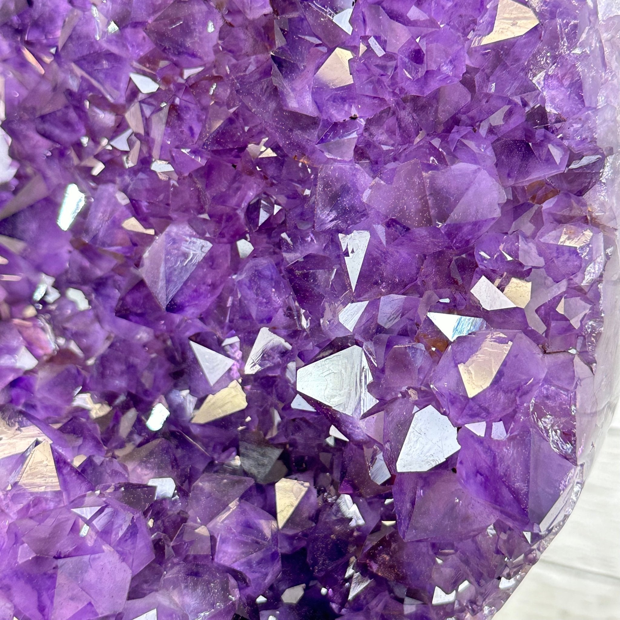 Amethyst Cluster on a Metal Base, 69.9 lbs & 23.1" Tall #5491 - 0146 - Brazil GemsBrazil GemsAmethyst Cluster on a Metal Base, 69.9 lbs & 23.1" Tall #5491 - 0146Clusters on Fixed Bases5491 - 0146