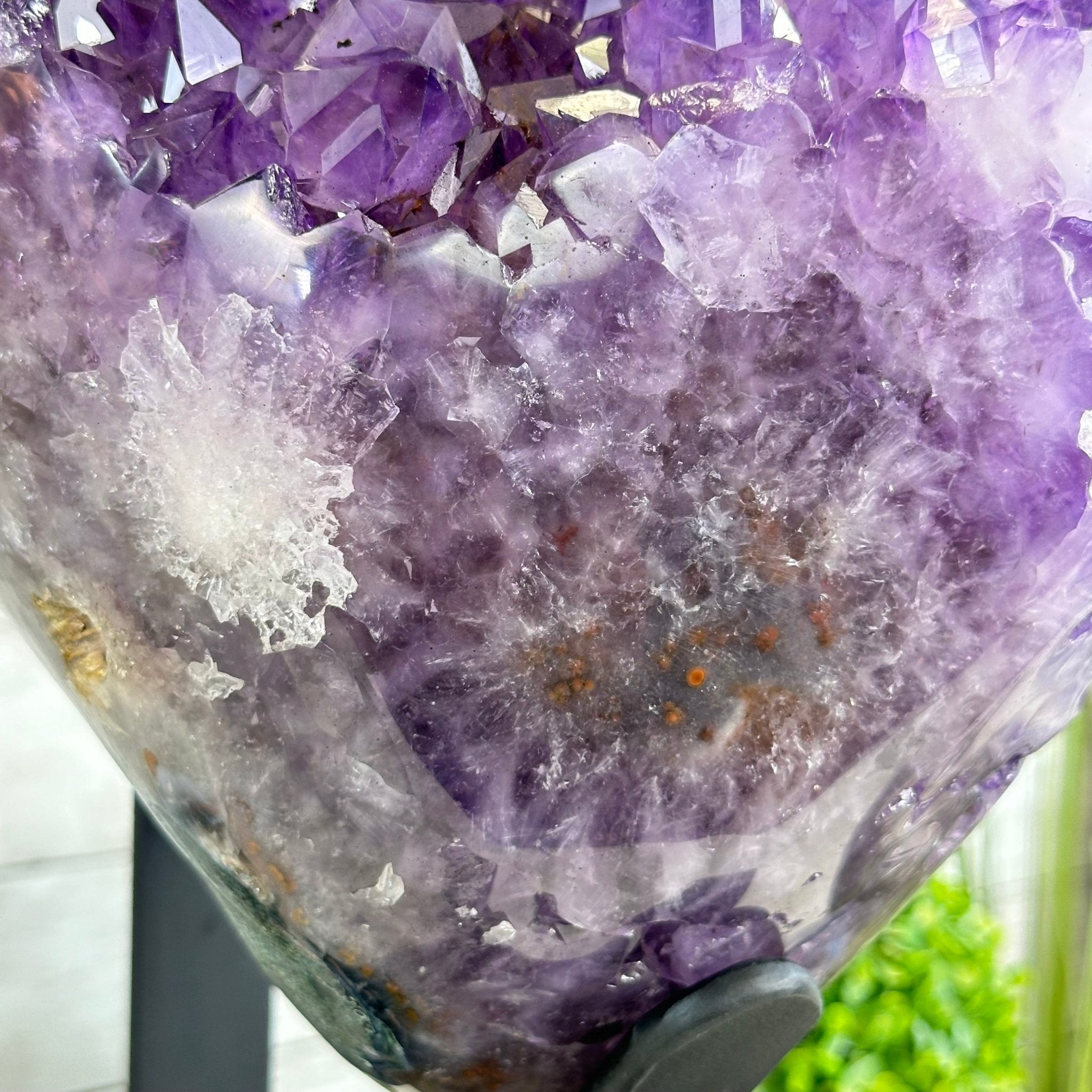 Amethyst Cluster on a Metal Base, 69.9 lbs & 23.1" Tall #5491 - 0146 - Brazil GemsBrazil GemsAmethyst Cluster on a Metal Base, 69.9 lbs & 23.1" Tall #5491 - 0146Clusters on Fixed Bases5491 - 0146