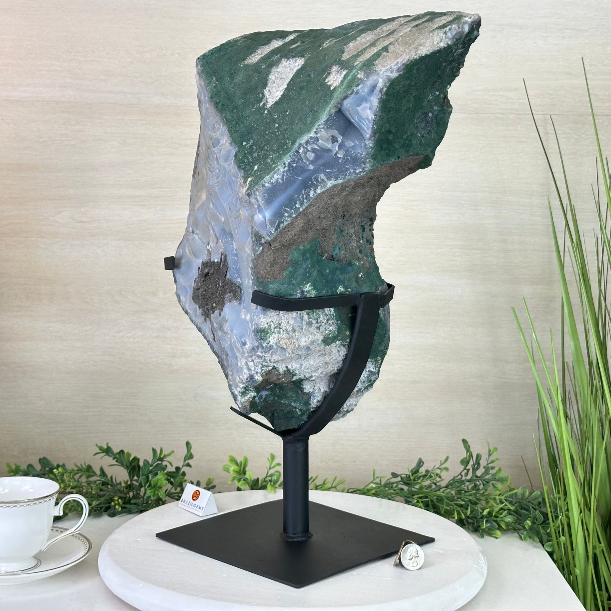 Amethyst Cluster on Metal Base, 44.1 lbs & 19.7" Tall #5491 - 0221 - Brazil GemsBrazil GemsAmethyst Cluster on Metal Base, 44.1 lbs & 19.7" Tall #5491 - 0221Clusters on Fixed Bases5491 - 0221