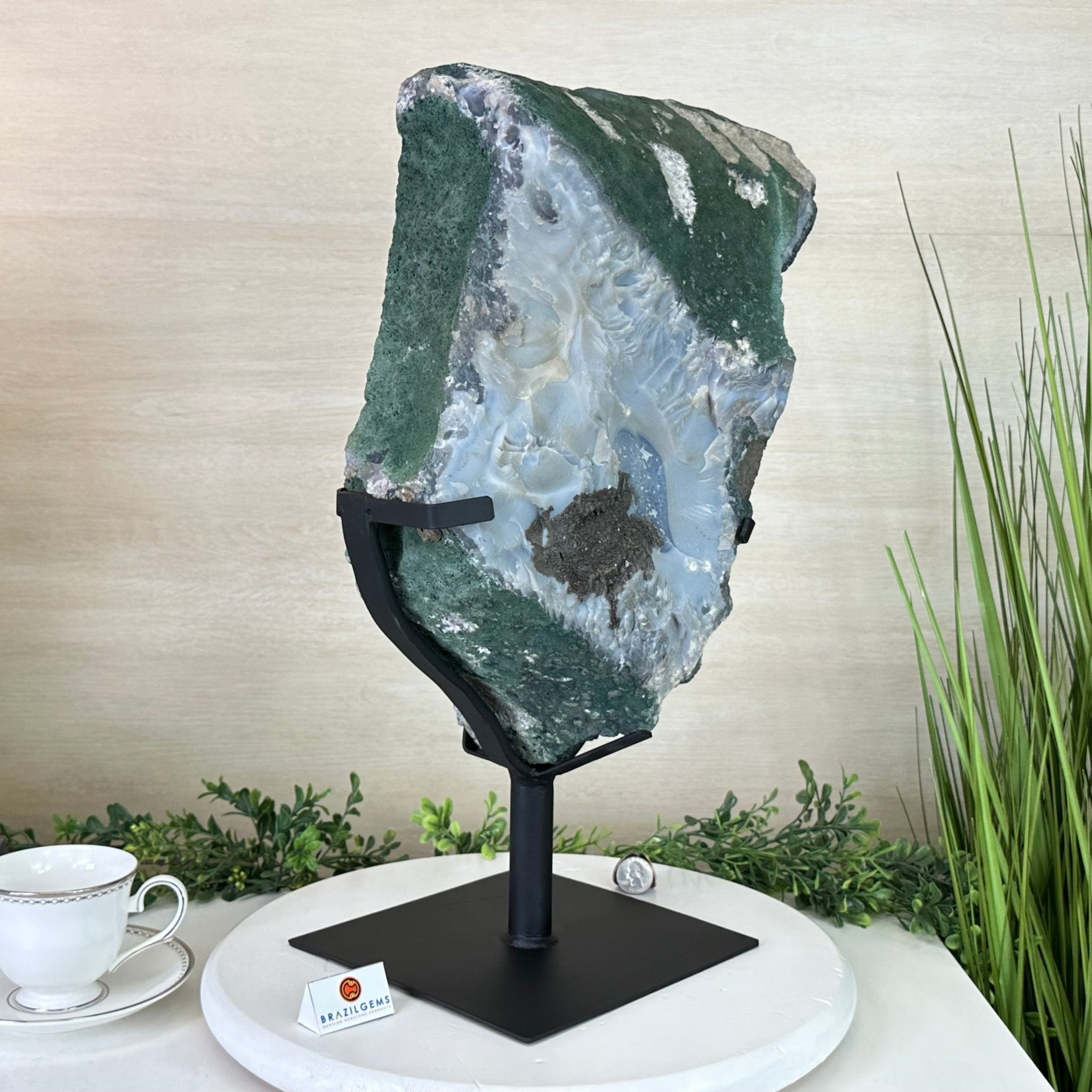 Amethyst Cluster on Metal Base, 44.1 lbs & 19.7" Tall #5491 - 0221 - Brazil GemsBrazil GemsAmethyst Cluster on Metal Base, 44.1 lbs & 19.7" Tall #5491 - 0221Clusters on Fixed Bases5491 - 0221