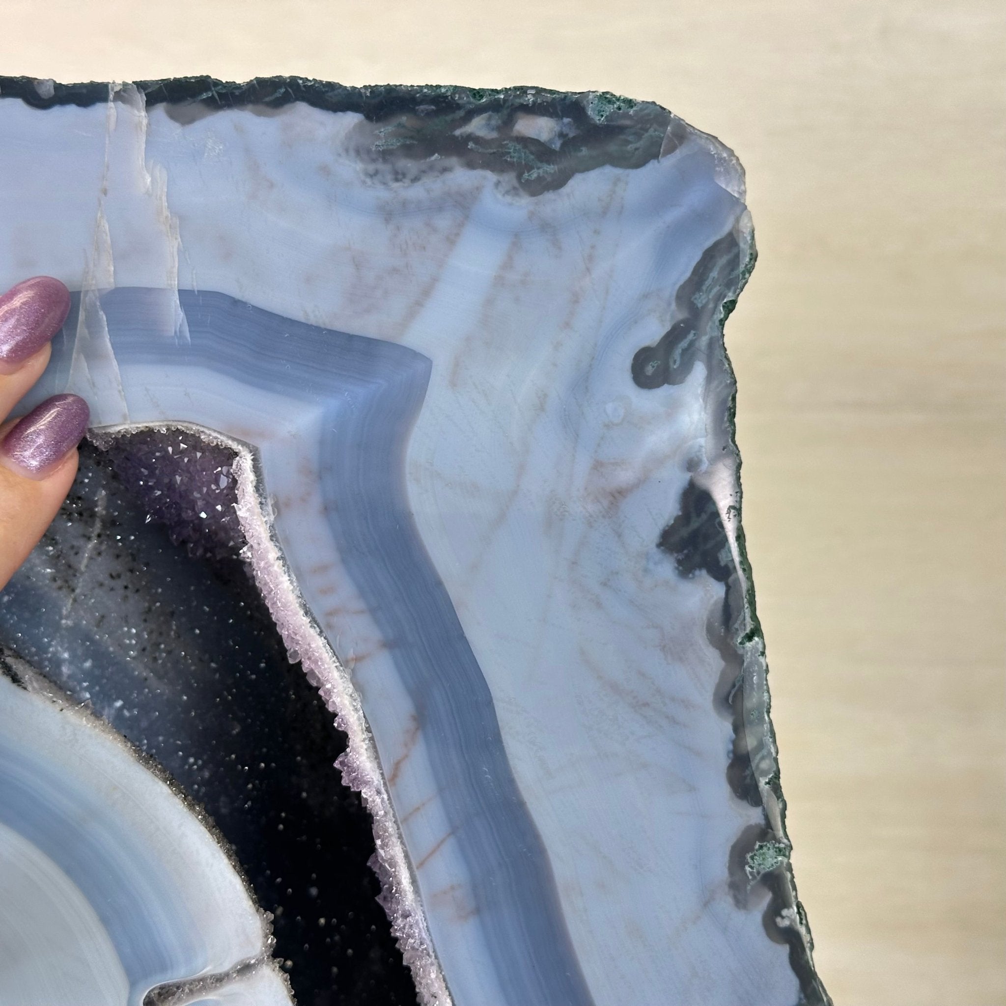 Amethyst Cluster on Metal Base, 44.1 lbs & 19.7" Tall #5491 - 0221 - Brazil GemsBrazil GemsAmethyst Cluster on Metal Base, 44.1 lbs & 19.7" Tall #5491 - 0221Clusters on Fixed Bases5491 - 0221