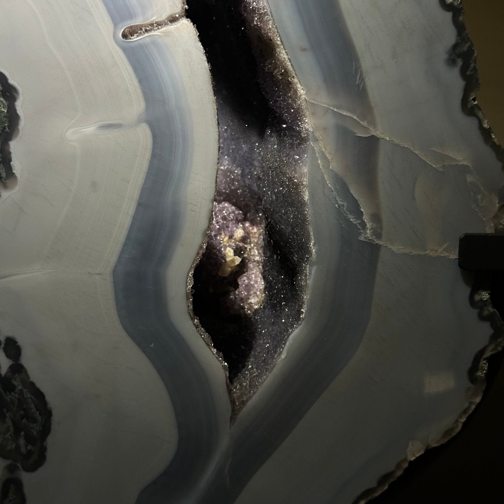 Amethyst Cluster on Metal Base, 44.1 lbs & 19.7" Tall #5491 - 0221 - Brazil GemsBrazil GemsAmethyst Cluster on Metal Base, 44.1 lbs & 19.7" Tall #5491 - 0221Clusters on Fixed Bases5491 - 0221