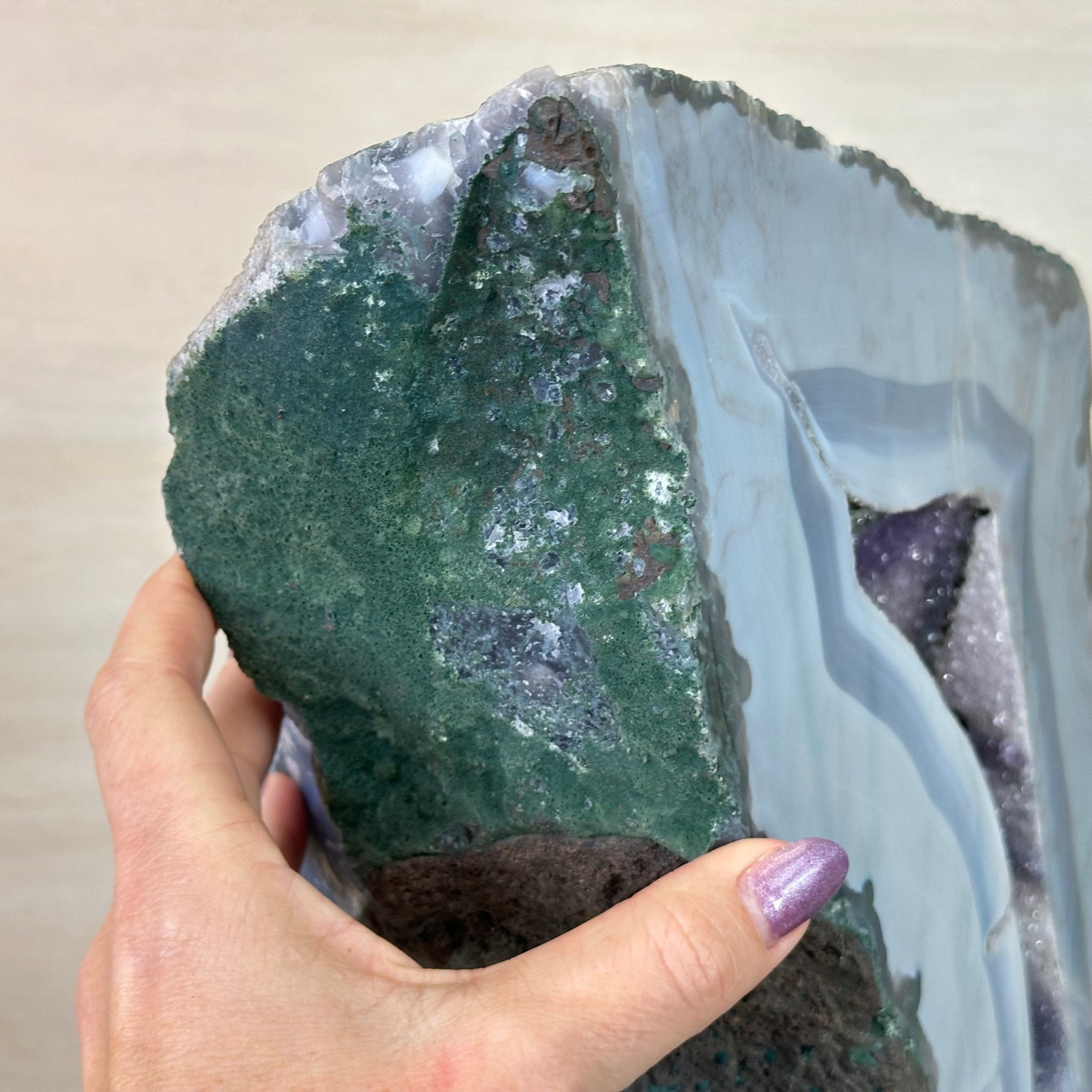 Amethyst Cluster on Metal Base, 44.1 lbs & 19.7" Tall #5491 - 0221 - Brazil GemsBrazil GemsAmethyst Cluster on Metal Base, 44.1 lbs & 19.7" Tall #5491 - 0221Clusters on Fixed Bases5491 - 0221