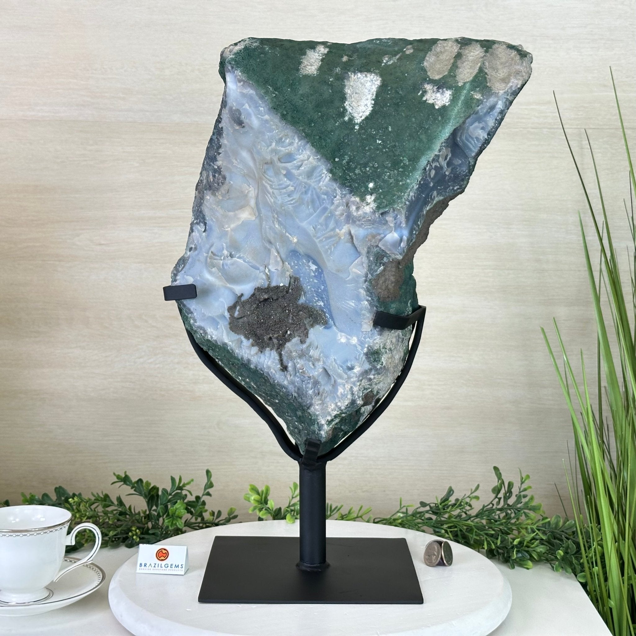 Amethyst Cluster on Metal Base, 44.1 lbs & 19.7" Tall #5491 - 0221 - Brazil GemsBrazil GemsAmethyst Cluster on Metal Base, 44.1 lbs & 19.7" Tall #5491 - 0221Clusters on Fixed Bases5491 - 0221