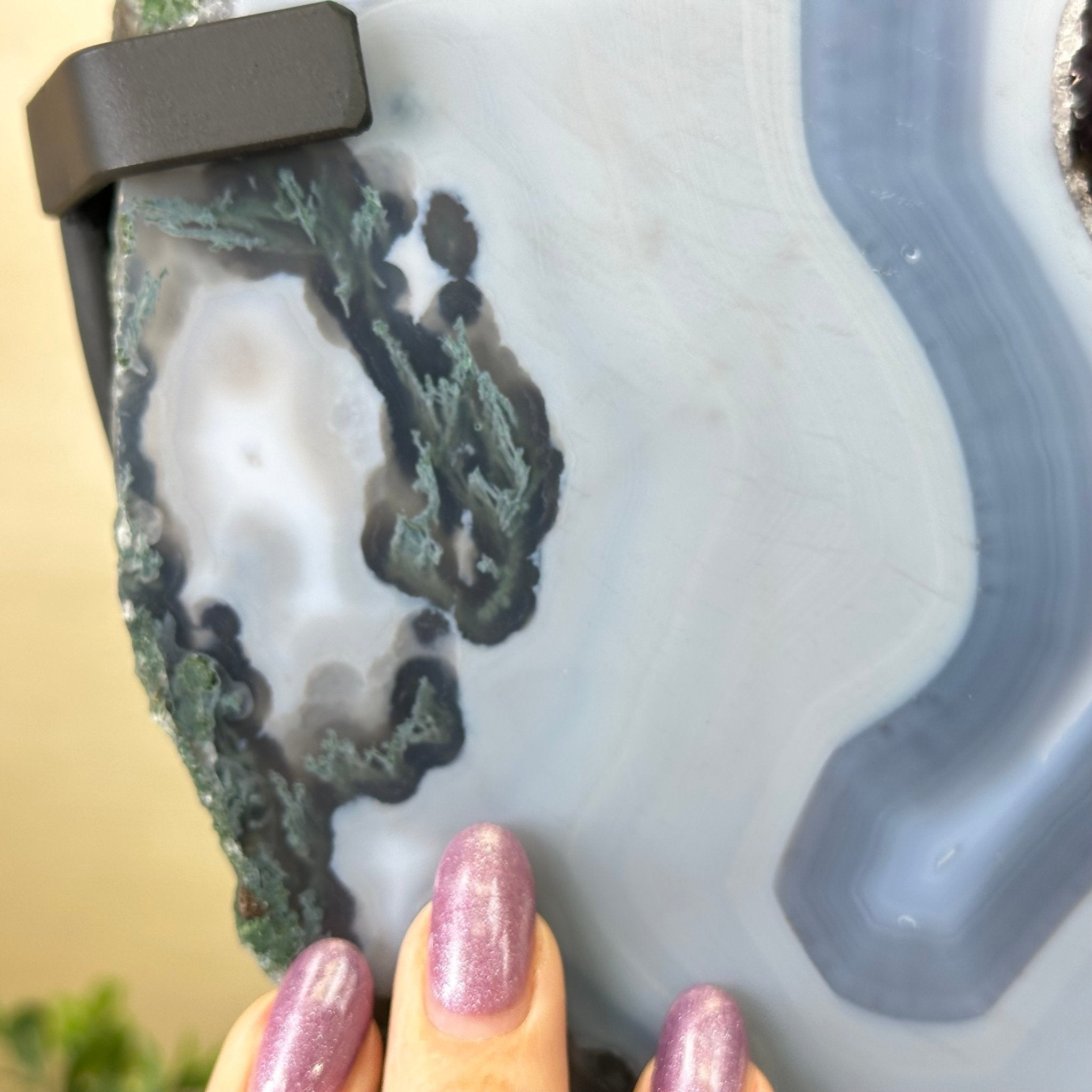 Amethyst Cluster on Metal Base, 44.1 lbs & 19.7" Tall #5491 - 0221 - Brazil GemsBrazil GemsAmethyst Cluster on Metal Base, 44.1 lbs & 19.7" Tall #5491 - 0221Clusters on Fixed Bases5491 - 0221