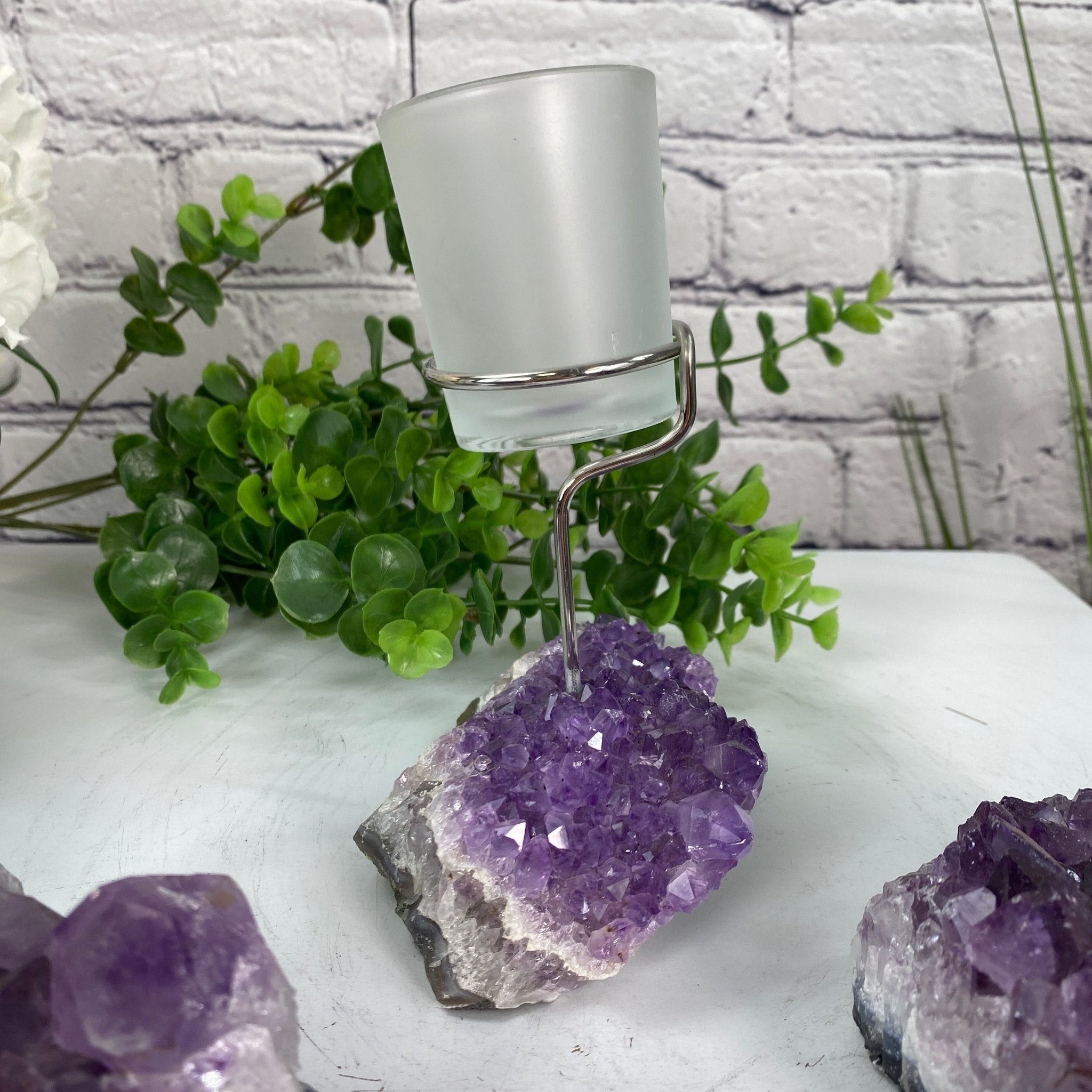 Amethyst Cluster Votive Candleholder, ~6" tall Model #5556AMTH by Brazil Gems - Brazil GemsBrazil GemsAmethyst Cluster Votive Candleholder, ~6" tall Model #5556AMTH by Brazil GemsCandleholders5556AMTH
