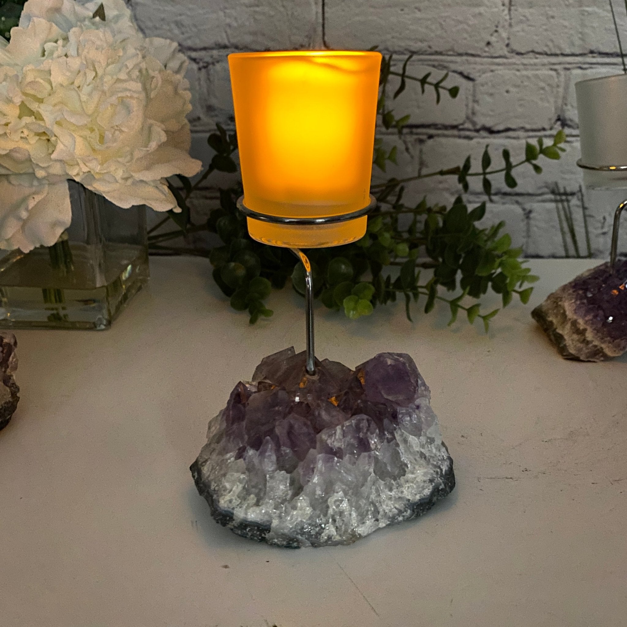 Amethyst Cluster Votive Candleholder, ~6" tall Model #5556AMTH by Brazil Gems - Brazil GemsBrazil GemsAmethyst Cluster Votive Candleholder, ~6" tall Model #5556AMTH by Brazil GemsCandleholders5556AMTH
