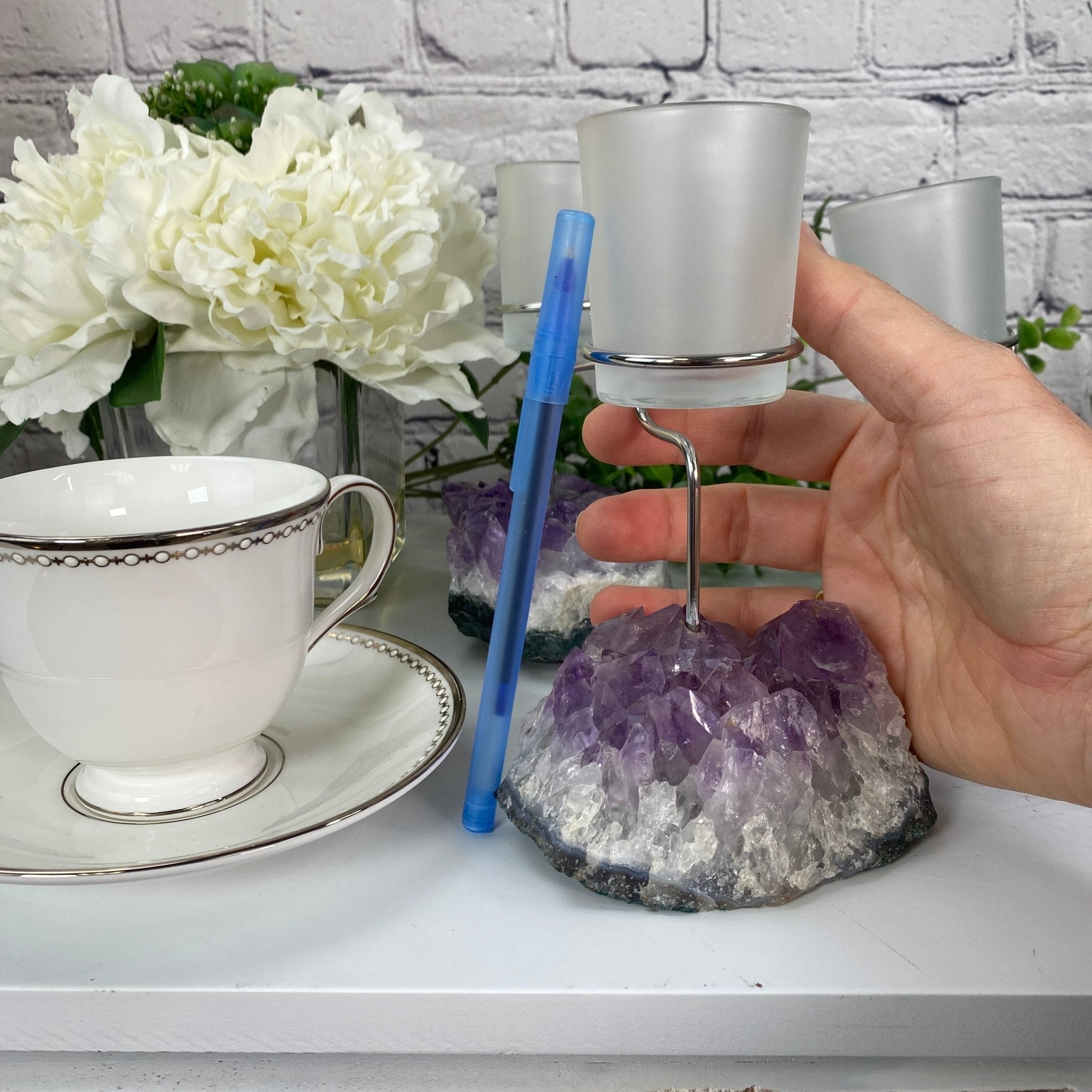 Amethyst Cluster Votive Candleholder, ~6" tall Model #5556AMTH by Brazil Gems - Brazil GemsBrazil GemsAmethyst Cluster Votive Candleholder, ~6" tall Model #5556AMTH by Brazil GemsCandleholders5556AMTH