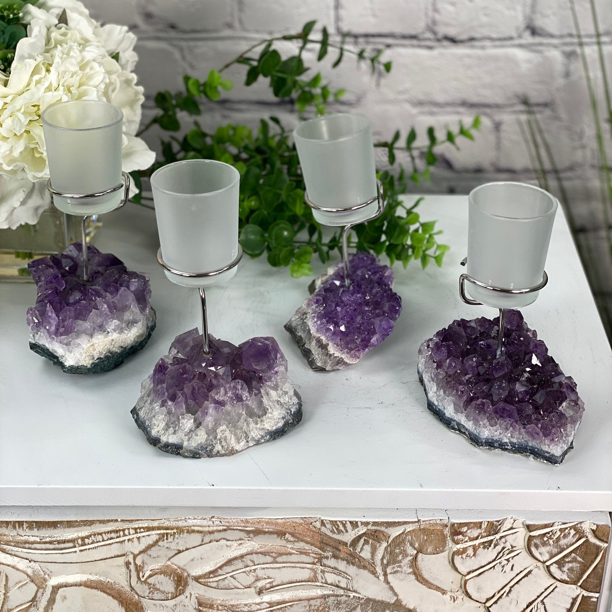Amethyst Cluster Votive Candleholder, ~6" tall Model #5556AMTH by Brazil Gems - Brazil GemsBrazil GemsAmethyst Cluster Votive Candleholder, ~6" tall Model #5556AMTH by Brazil GemsCandleholders5556AMTH