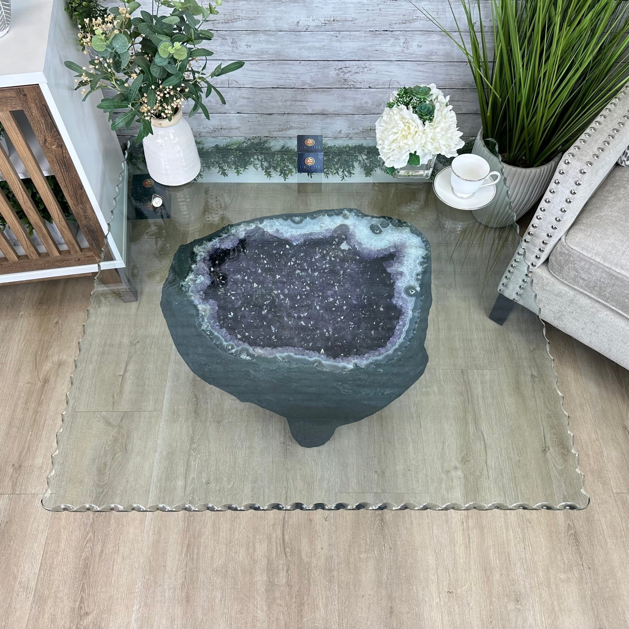 Amethyst Coffee Table, 303.2 lbs & 16.5" tall #1395-0001 by Brazil Gems® - Brazil GemsBrazil GemsAmethyst Coffee Table, 303.2 lbs & 16.5" tall #1395-0001 by Brazil Gems®Tables: Coffee1395-0001
