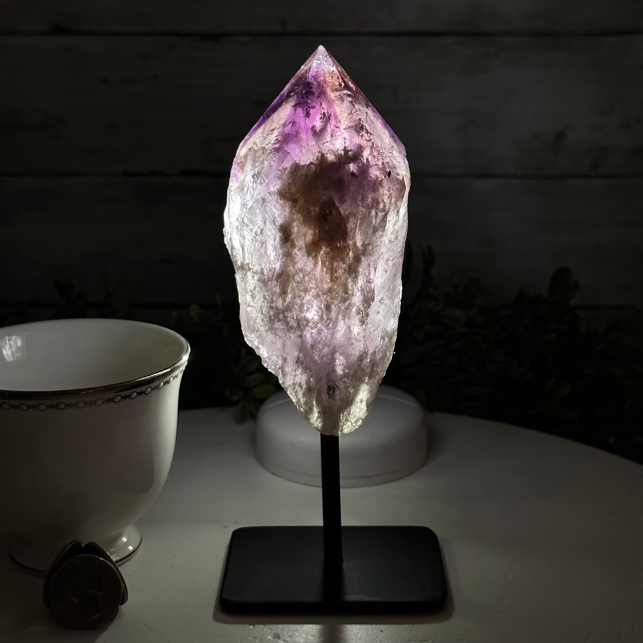 Amethyst Crystal Point on a Metal Stand, 5.2" Tall Model #3122AM-006 by Brazil Gems - Brazil GemsBrazil GemsAmethyst Crystal Point on a Metal Stand, 5.2" Tall Model #3122AM-006 by Brazil GemsCrystal Points3122AM-006