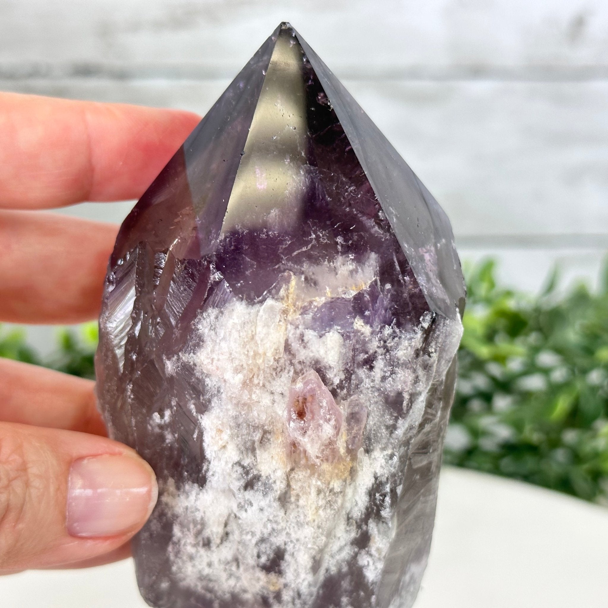Amethyst Crystal Point on a Metal Stand, 5.2" Tall Model #3122AM-006 by Brazil Gems - Brazil GemsBrazil GemsAmethyst Crystal Point on a Metal Stand, 5.2" Tall Model #3122AM-006 by Brazil GemsCrystal Points3122AM-006