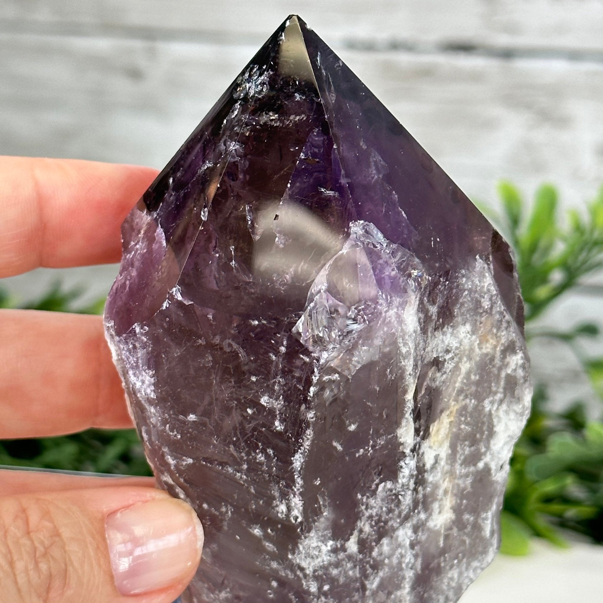 Amethyst Crystal Point on a Metal Stand, 5.2" Tall Model #3122AM-006 by Brazil Gems - Brazil GemsBrazil GemsAmethyst Crystal Point on a Metal Stand, 5.2" Tall Model #3122AM-006 by Brazil GemsCrystal Points3122AM-006