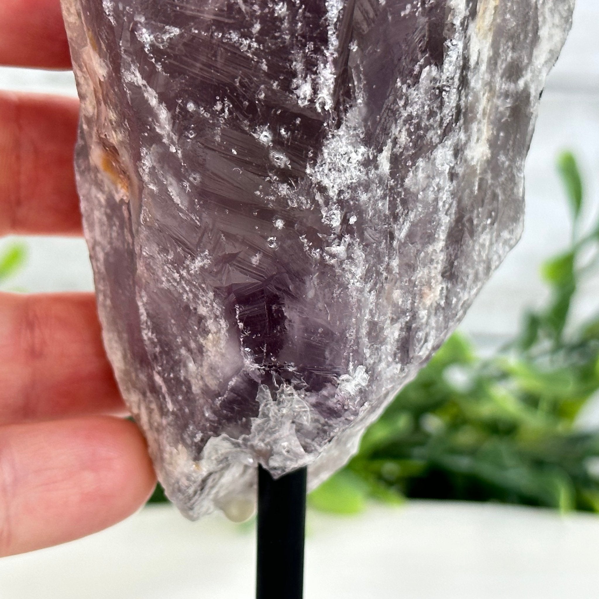 Amethyst Crystal Point on a Metal Stand, 5.2" Tall Model #3122AM-006 by Brazil Gems - Brazil GemsBrazil GemsAmethyst Crystal Point on a Metal Stand, 5.2" Tall Model #3122AM-006 by Brazil GemsCrystal Points3122AM-006