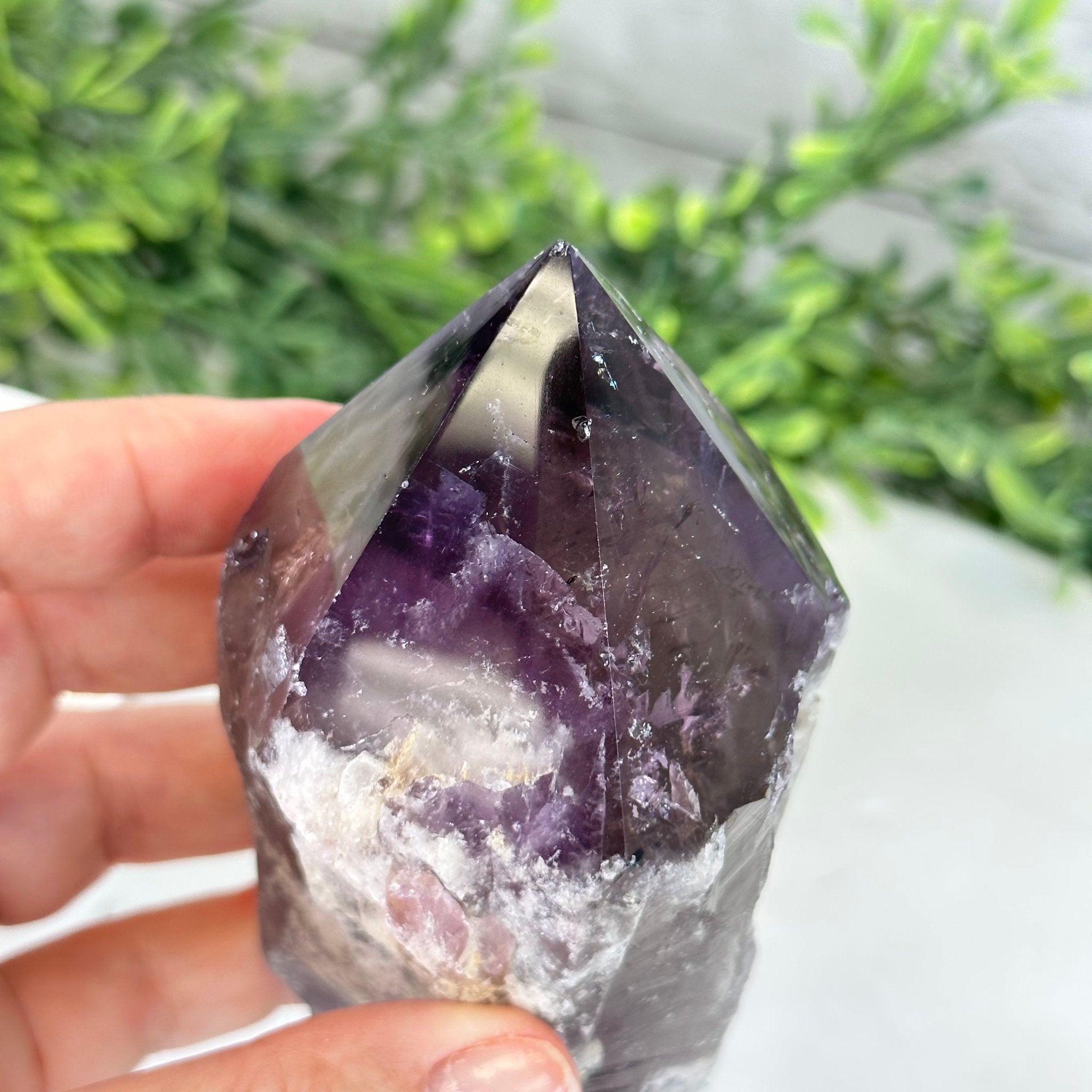 Amethyst Crystal Point on a Metal Stand, 5.2" Tall Model #3122AM-006 by Brazil Gems - Brazil GemsBrazil GemsAmethyst Crystal Point on a Metal Stand, 5.2" Tall Model #3122AM-006 by Brazil GemsCrystal Points3122AM-006
