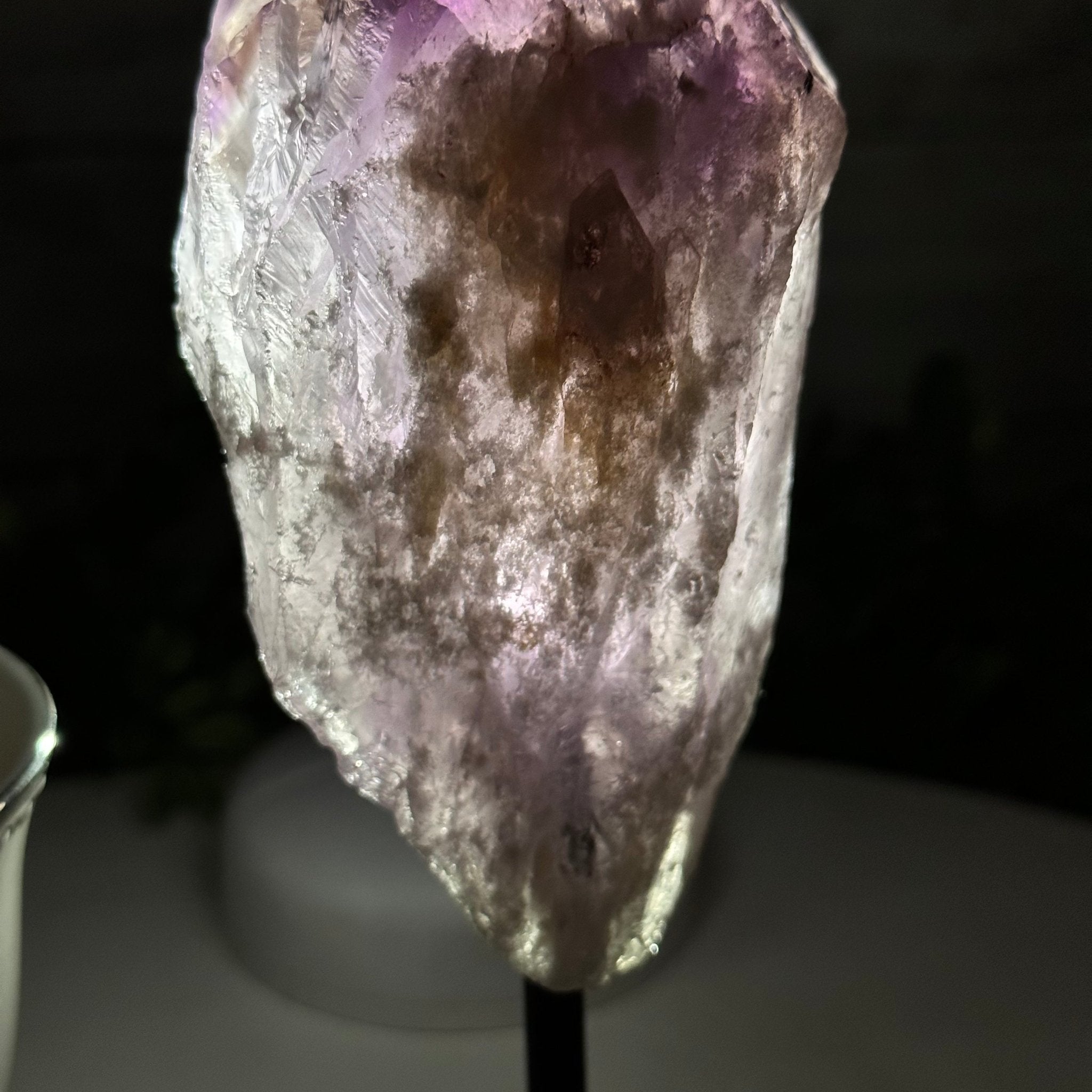 Amethyst Crystal Point on a Metal Stand, 5.2" Tall Model #3122AM-006 by Brazil Gems - Brazil GemsBrazil GemsAmethyst Crystal Point on a Metal Stand, 5.2" Tall Model #3122AM-006 by Brazil GemsCrystal Points3122AM-006