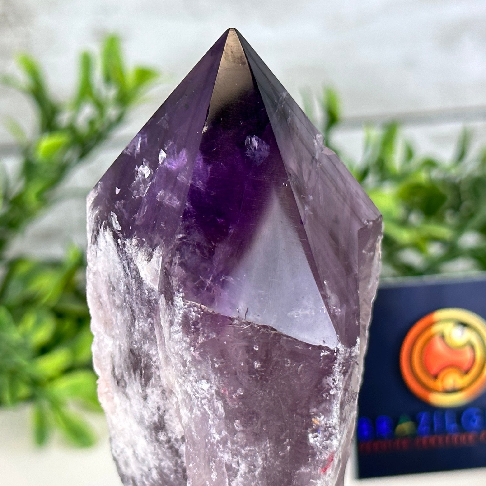 Amethyst Crystal Point on a Metal Stand, 5.9" Tall Model #3122AM-011 by Brazil Gems - Brazil GemsBrazil GemsAmethyst Crystal Point on a Metal Stand, 5.9" Tall Model #3122AM-011 by Brazil GemsCrystal Points3122AM-011