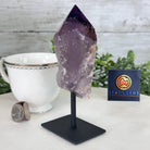 Amethyst Crystal Point on a Metal Stand, 5.9" Tall Model #3122AM-011 by Brazil Gems - Brazil GemsBrazil GemsAmethyst Crystal Point on a Metal Stand, 5.9" Tall Model #3122AM-011 by Brazil GemsCrystal Points3122AM-011