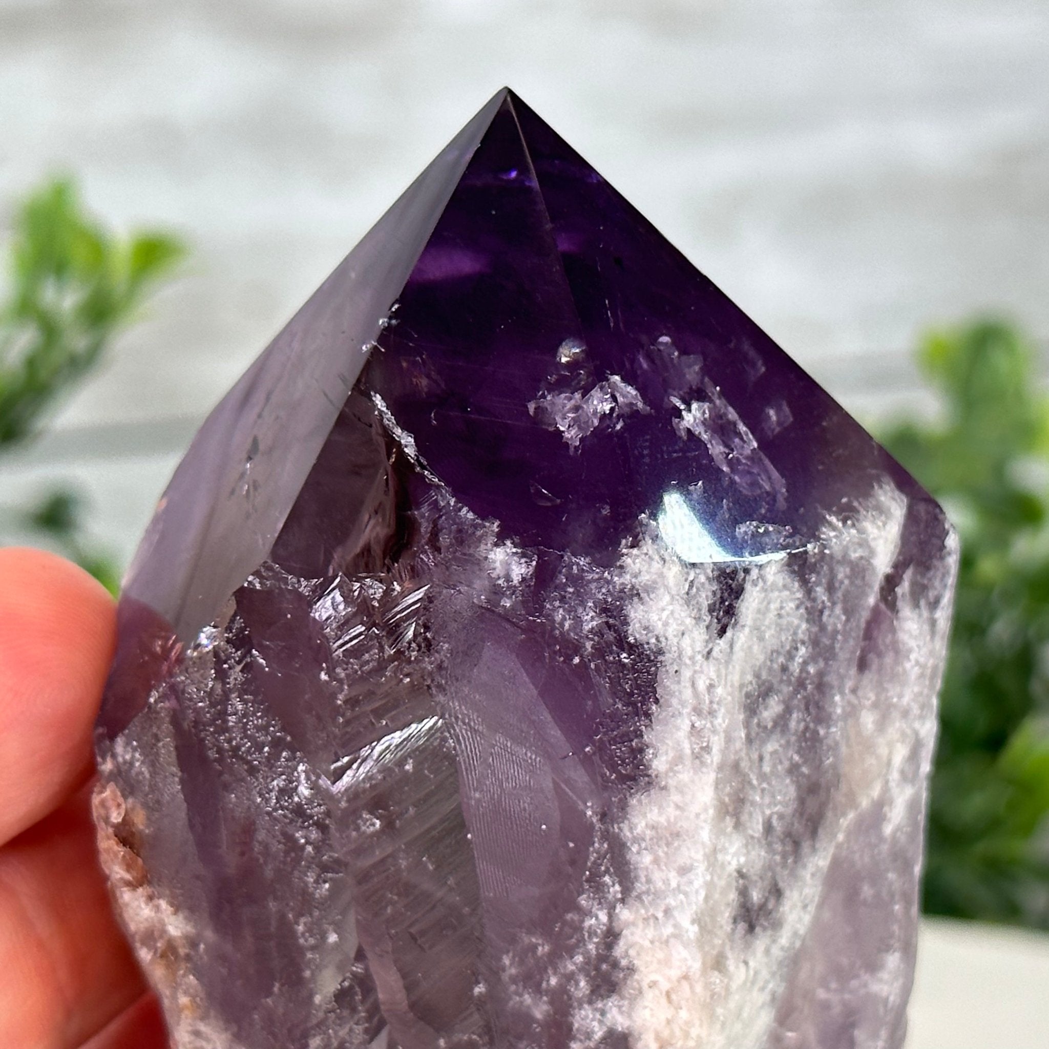 Amethyst Crystal Point on a Metal Stand, 5.9" Tall Model #3122AM-011 by Brazil Gems - Brazil GemsBrazil GemsAmethyst Crystal Point on a Metal Stand, 5.9" Tall Model #3122AM-011 by Brazil GemsCrystal Points3122AM-011