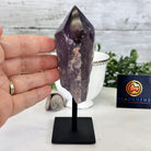Amethyst Crystal Point on a Metal Stand, 5.9" Tall Model #3122AM-011 by Brazil Gems - Brazil GemsBrazil GemsAmethyst Crystal Point on a Metal Stand, 5.9" Tall Model #3122AM-011 by Brazil GemsCrystal Points3122AM-011