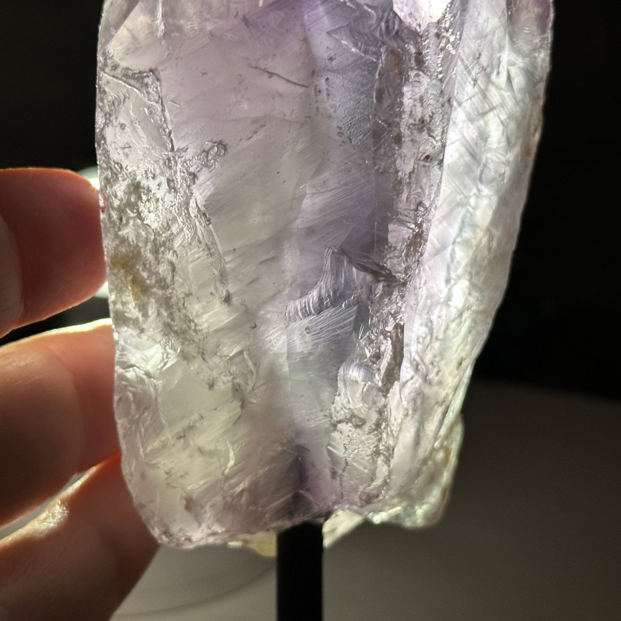 Amethyst Crystal Point on a Metal Stand, 5.9" Tall Model #3122AM-011 by Brazil Gems - Brazil GemsBrazil GemsAmethyst Crystal Point on a Metal Stand, 5.9" Tall Model #3122AM-011 by Brazil GemsCrystal Points3122AM-011