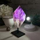 Amethyst Crystal Point on a Metal Stand, 6" Tall Model #3122AM-003 by Brazil Gems - Brazil GemsBrazil GemsAmethyst Crystal Point on a Metal Stand, 6" Tall Model #3122AM-003 by Brazil GemsCrystal Points3122AM-003