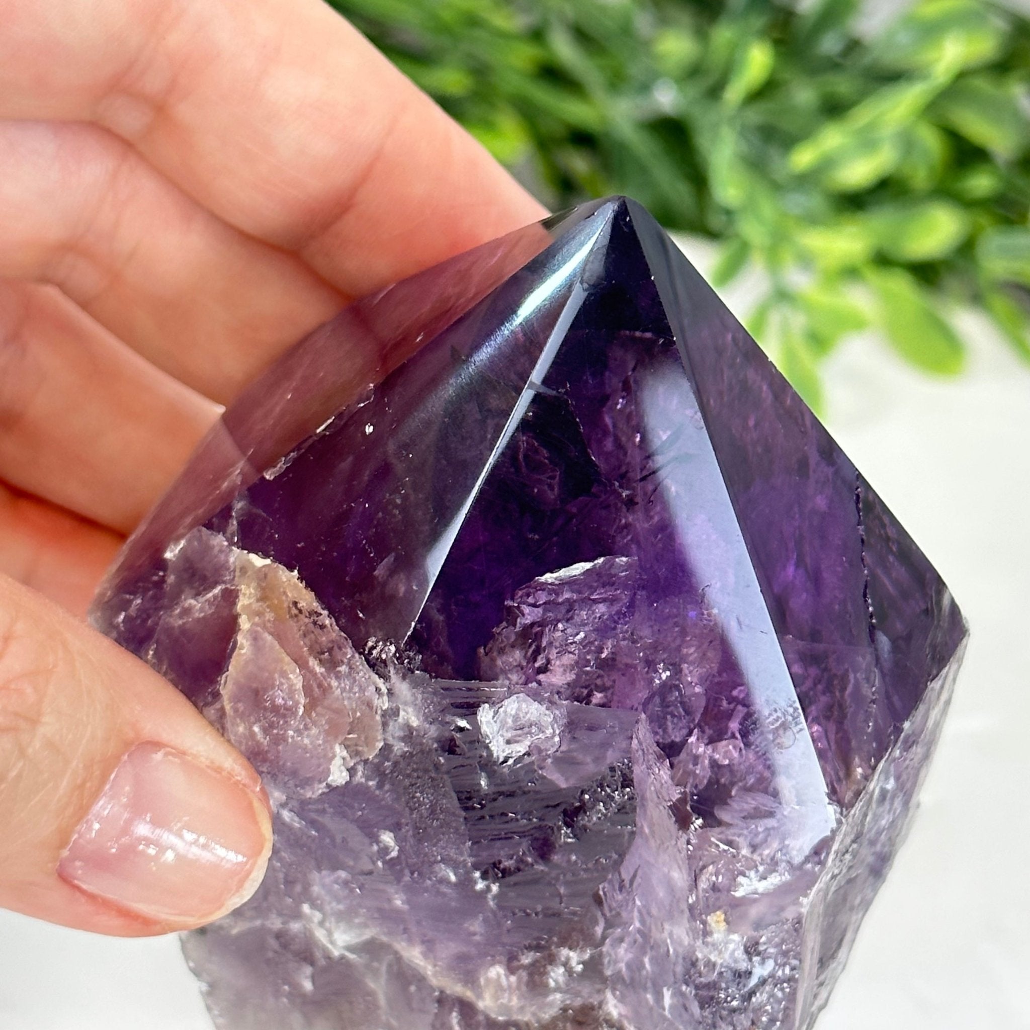 Amethyst Crystal Point on a Metal Stand, 6" Tall Model #3122AM-003 by Brazil Gems - Brazil GemsBrazil GemsAmethyst Crystal Point on a Metal Stand, 6" Tall Model #3122AM-003 by Brazil GemsCrystal Points3122AM-003