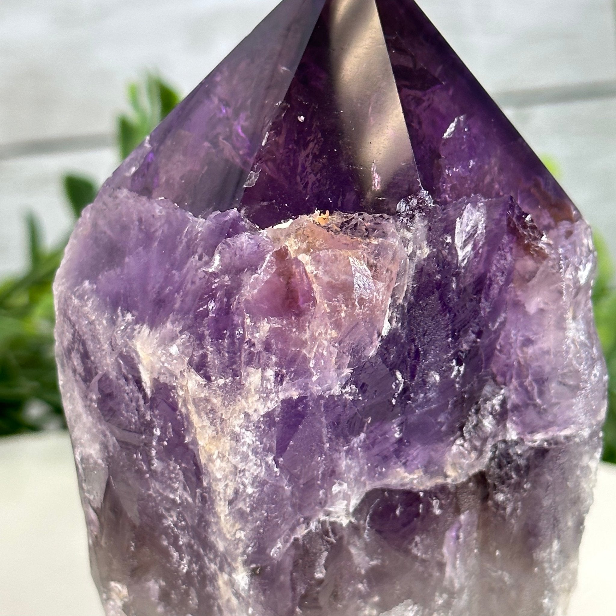 Amethyst Crystal Point on a Metal Stand, 6" Tall Model #3122AM-003 by Brazil Gems - Brazil GemsBrazil GemsAmethyst Crystal Point on a Metal Stand, 6" Tall Model #3122AM-003 by Brazil GemsCrystal Points3122AM-003