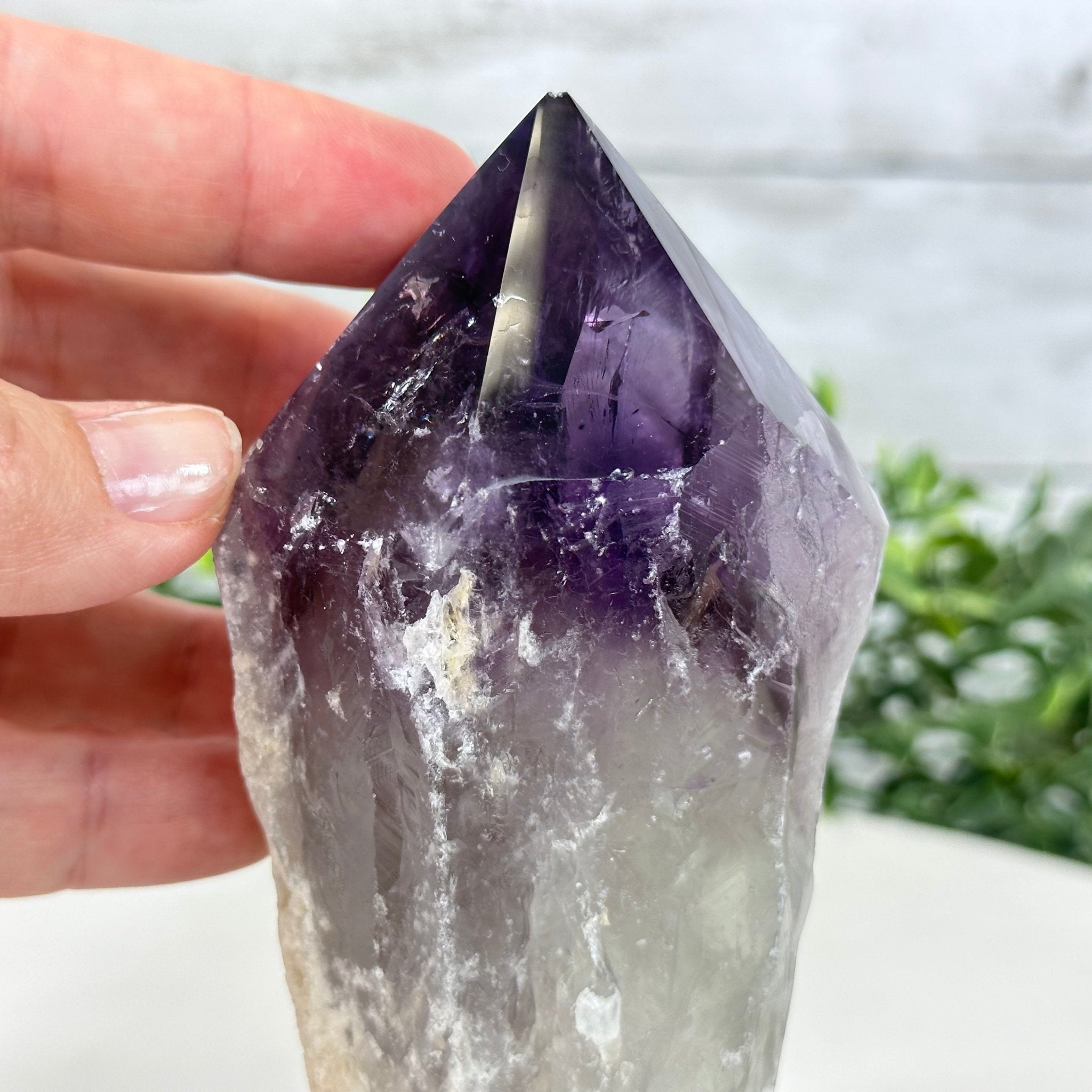 Amethyst Crystal Point on a Metal Stand, 6.1" Tall Model #3122AM-005 by Brazil Gems - Brazil GemsBrazil GemsAmethyst Crystal Point on a Metal Stand, 6.1" Tall Model #3122AM-005 by Brazil GemsCrystal Points3122AM-005