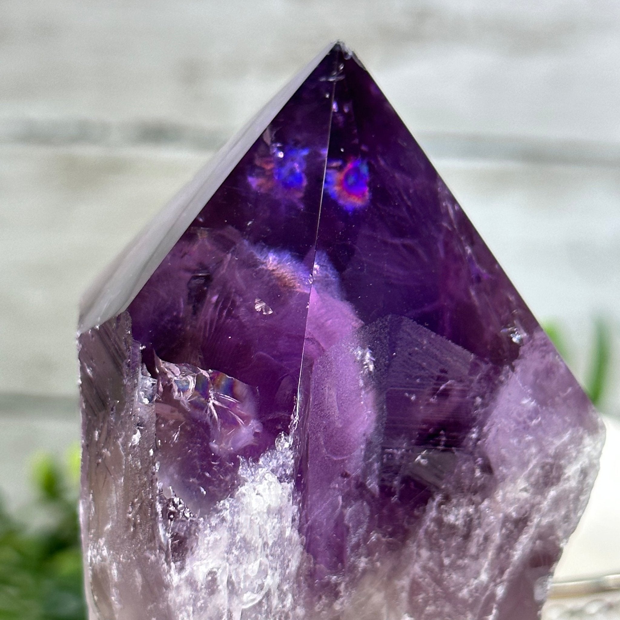 Amethyst Crystal Point on a Metal Stand, 6.1" Tall Model #3122AM-005 by Brazil Gems - Brazil GemsBrazil GemsAmethyst Crystal Point on a Metal Stand, 6.1" Tall Model #3122AM-005 by Brazil GemsCrystal Points3122AM-005