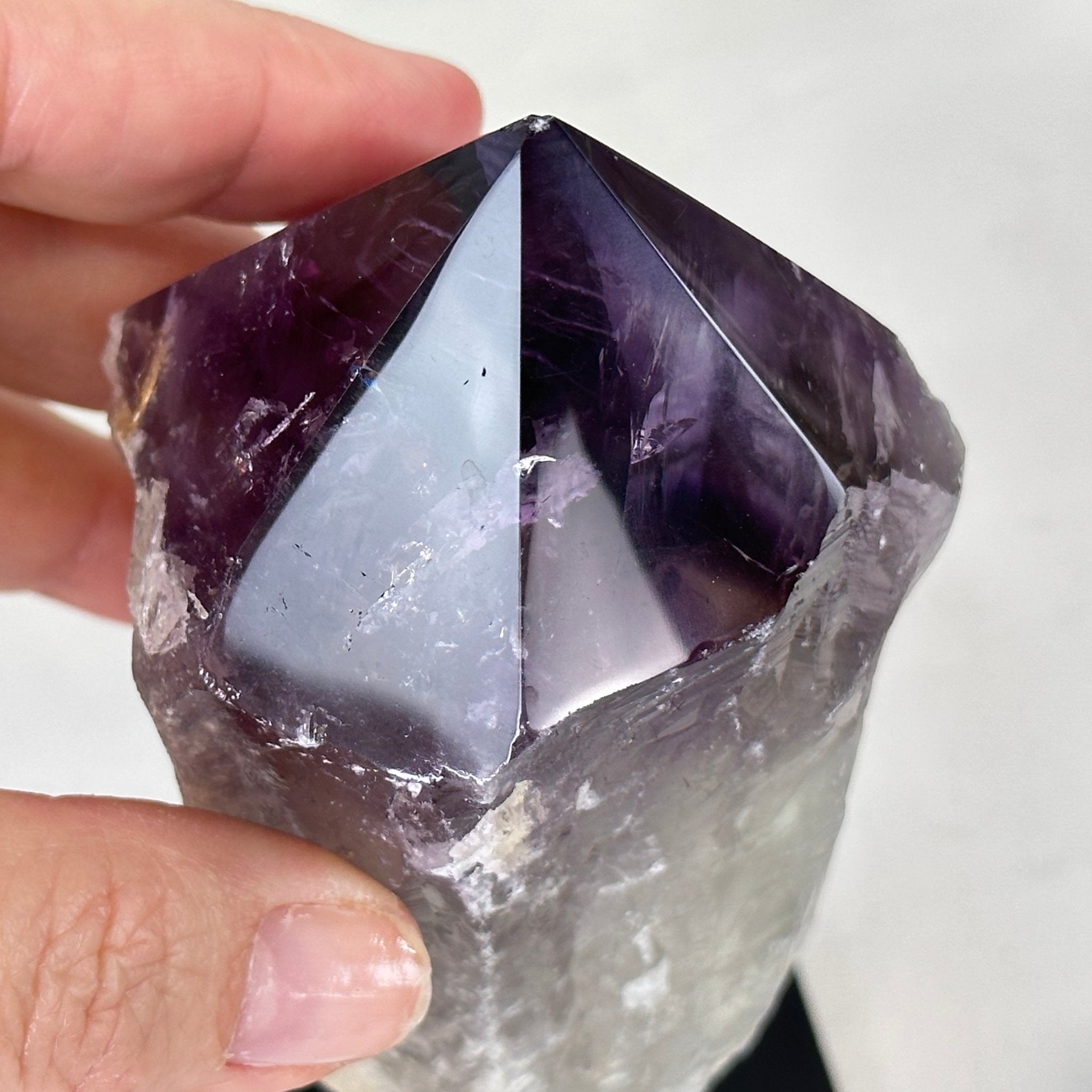 Amethyst Crystal Point on a Metal Stand, 6.1" Tall Model #3122AM-005 by Brazil Gems - Brazil GemsBrazil GemsAmethyst Crystal Point on a Metal Stand, 6.1" Tall Model #3122AM-005 by Brazil GemsCrystal Points3122AM-005