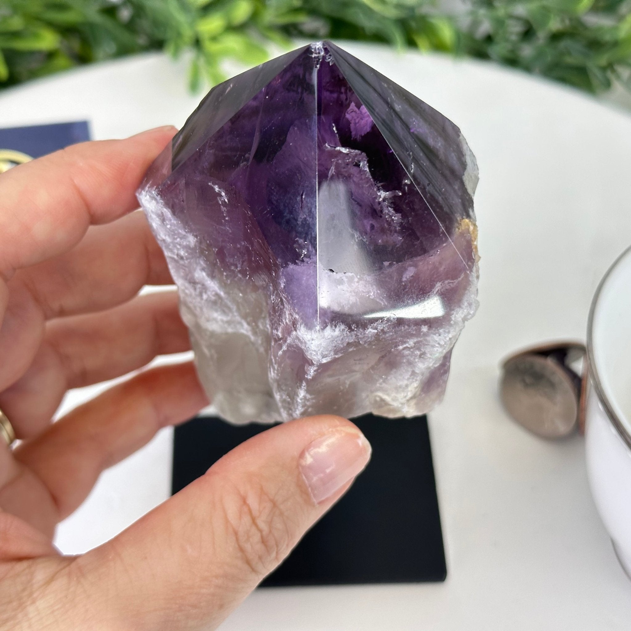 Amethyst Crystal Point on a Metal Stand, 6.1" Tall Model #3122AM-005 by Brazil Gems - Brazil GemsBrazil GemsAmethyst Crystal Point on a Metal Stand, 6.1" Tall Model #3122AM-005 by Brazil GemsCrystal Points3122AM-005