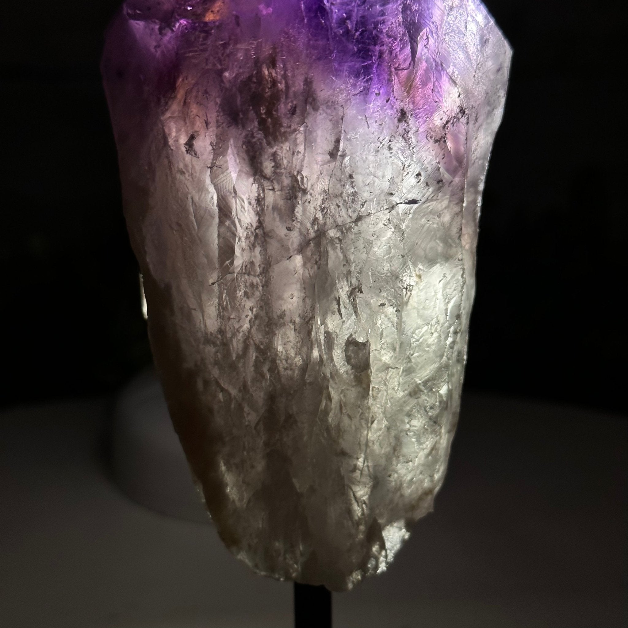 Amethyst Crystal Point on a Metal Stand, 6.1" Tall Model #3122AM-005 by Brazil Gems - Brazil GemsBrazil GemsAmethyst Crystal Point on a Metal Stand, 6.1" Tall Model #3122AM-005 by Brazil GemsCrystal Points3122AM-005