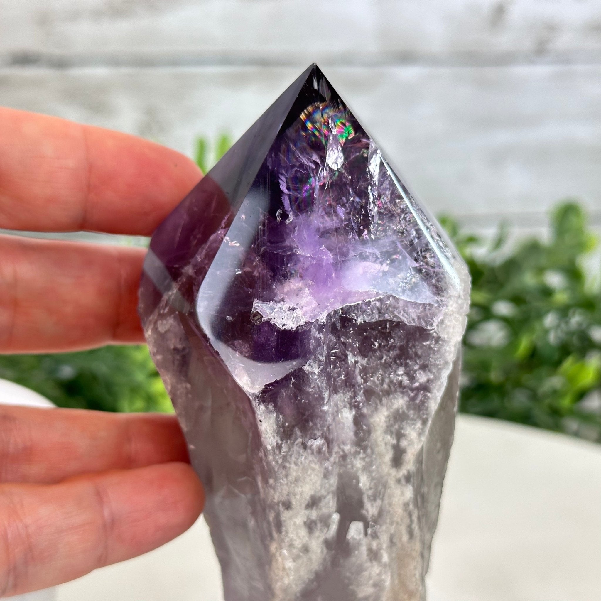 Amethyst Crystal Point on a Metal Stand, 6.1" Tall Model #3122AM-009 by Brazil Gems - Brazil GemsBrazil GemsAmethyst Crystal Point on a Metal Stand, 6.1" Tall Model #3122AM-009 by Brazil GemsCrystal Points3122AM-009